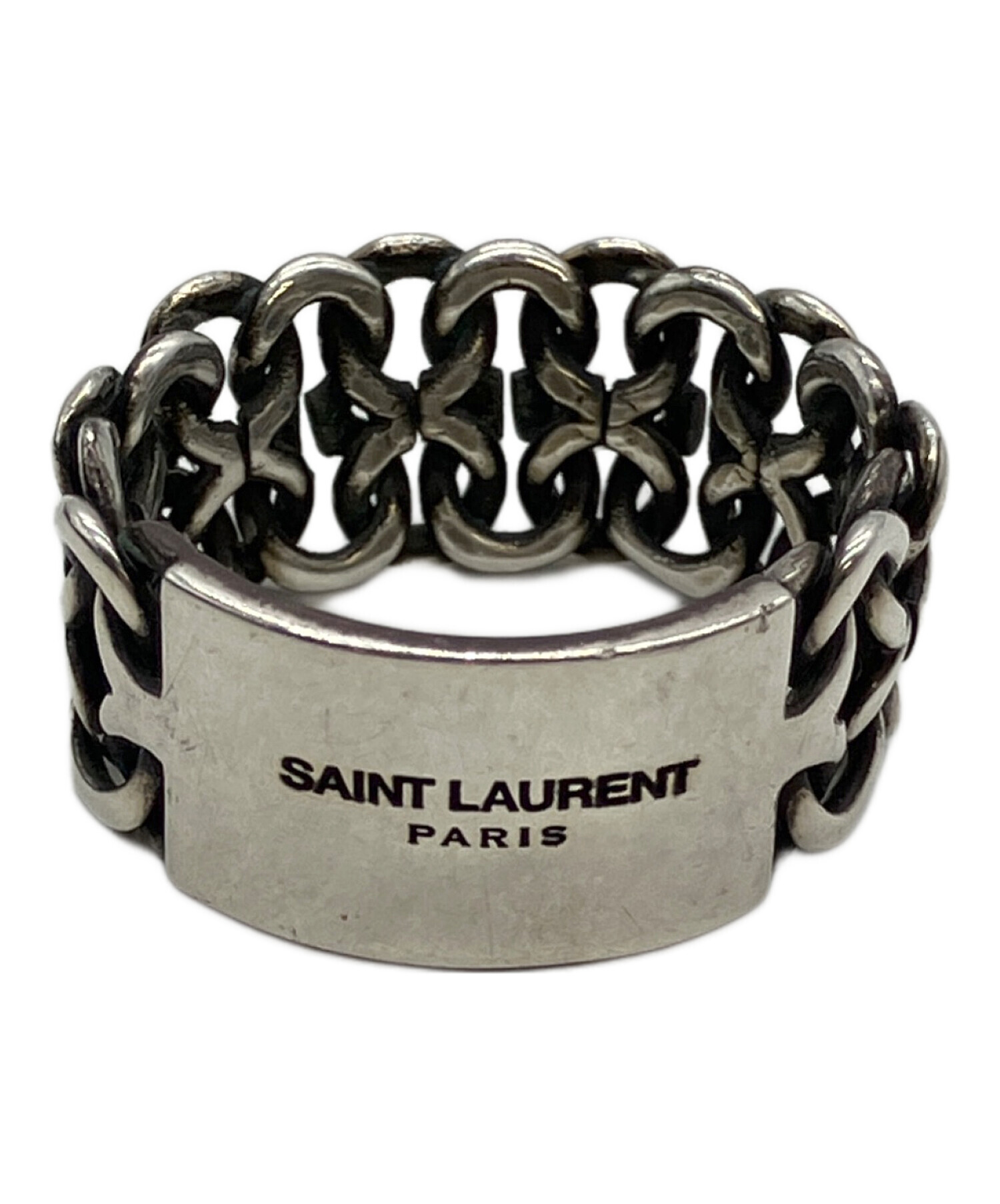 サンローラン エングレーブ チェーンシルバーリング 中古・古着通販】Saint Laurent Paris (サンローランパリ