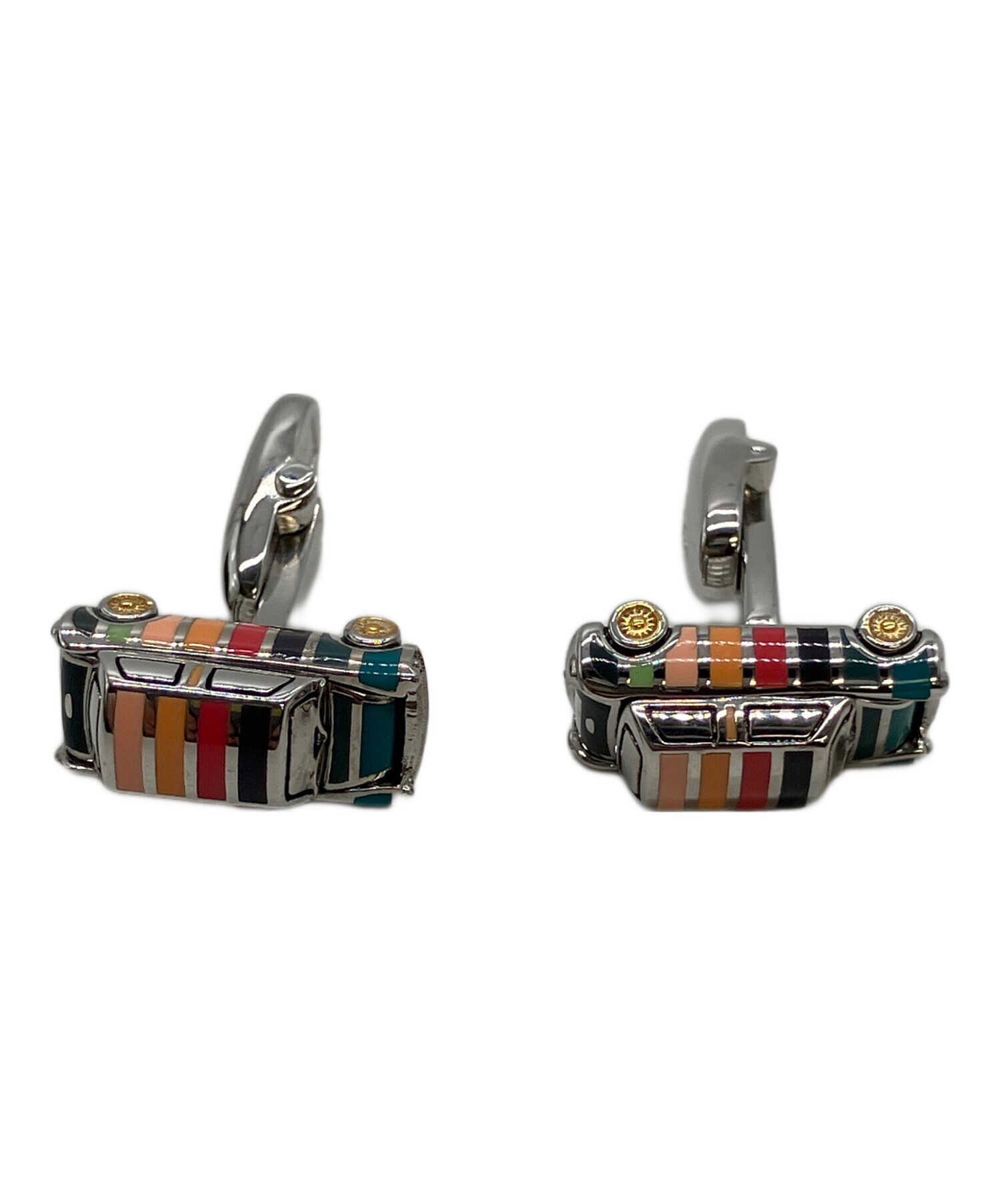 m0821607-1 ポールスミス カフス Paul Smith マルチカラー スーツ カラフル ワイシャツ オシャレ カフスボタン 中古品 純正紙袋付き】ポールスミス Paul Smith カフリンクス カフスボタン