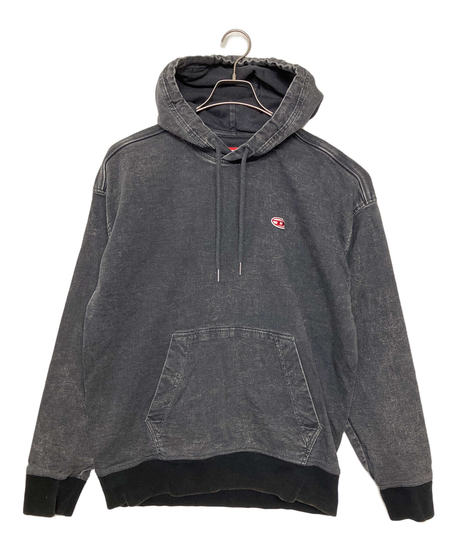 中古・古着通販】DIESEL (ディーゼル) プルオーバーパーカー ブラック