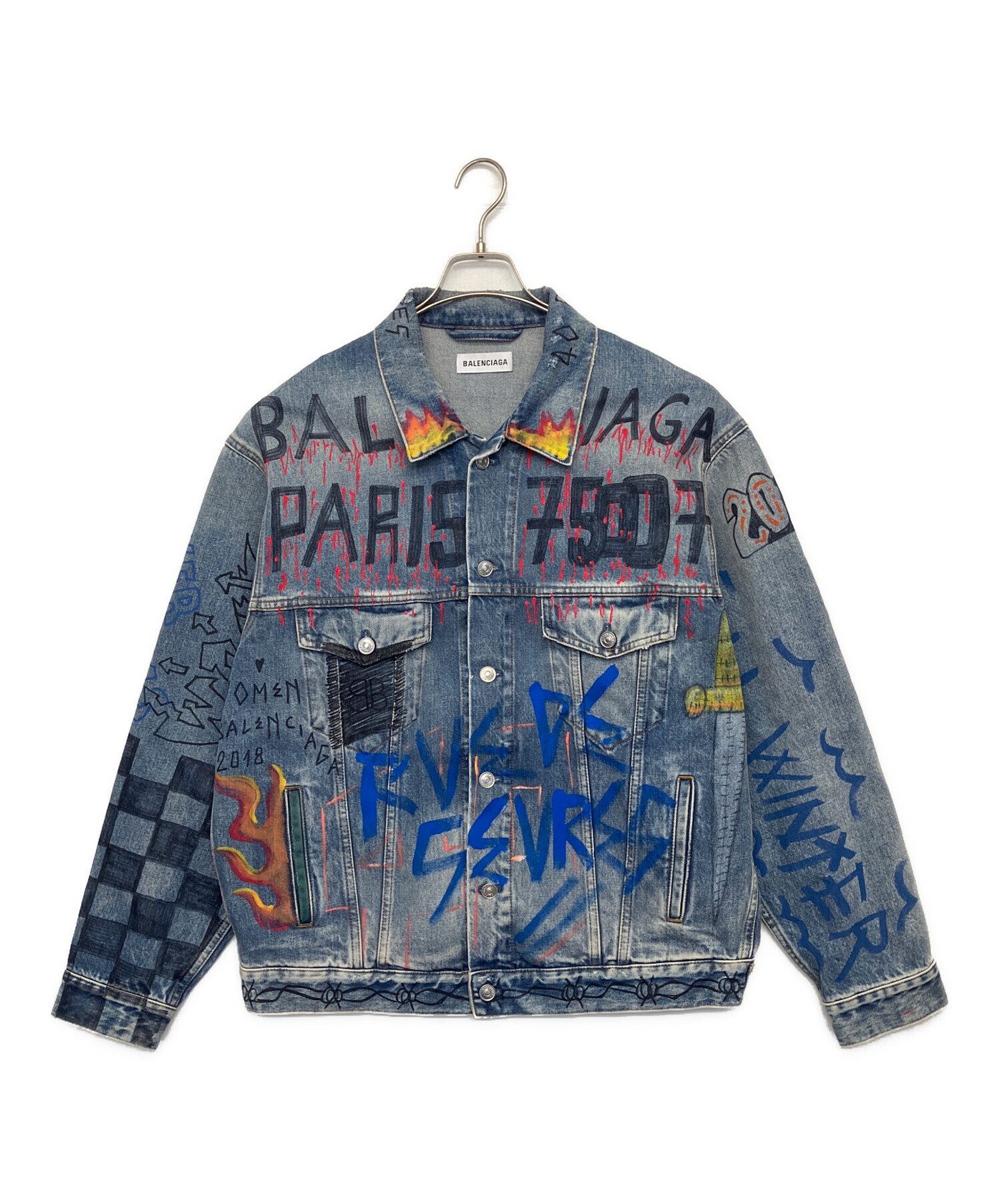 BALENCIAGA バレンシアガ デニムジャケット メンズ 【古着】【中古】 中古・古着通販】BALENCIAGA (バレンシアガ) グラフィックペイント
