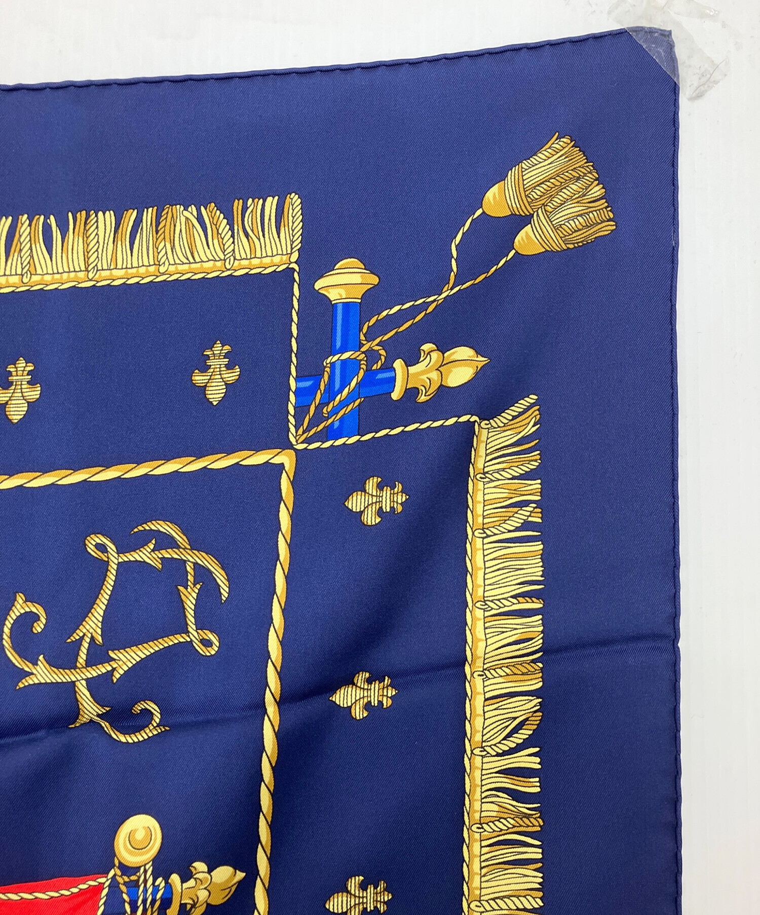 中古・古着通販】HERMES (エルメス) カレ90 シルクスカーフ ネイビー