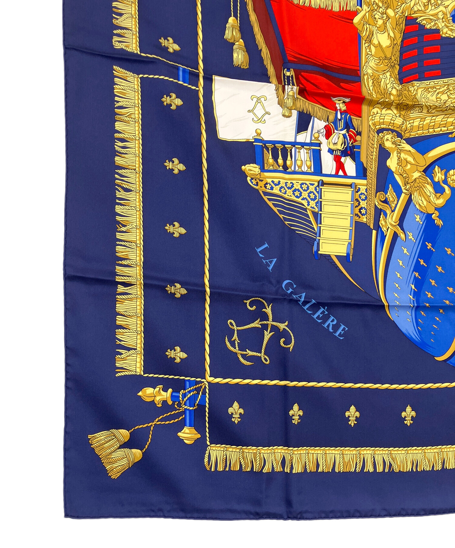 中古・古着通販】HERMES (エルメス) カレ90 シルクスカーフ ネイビー