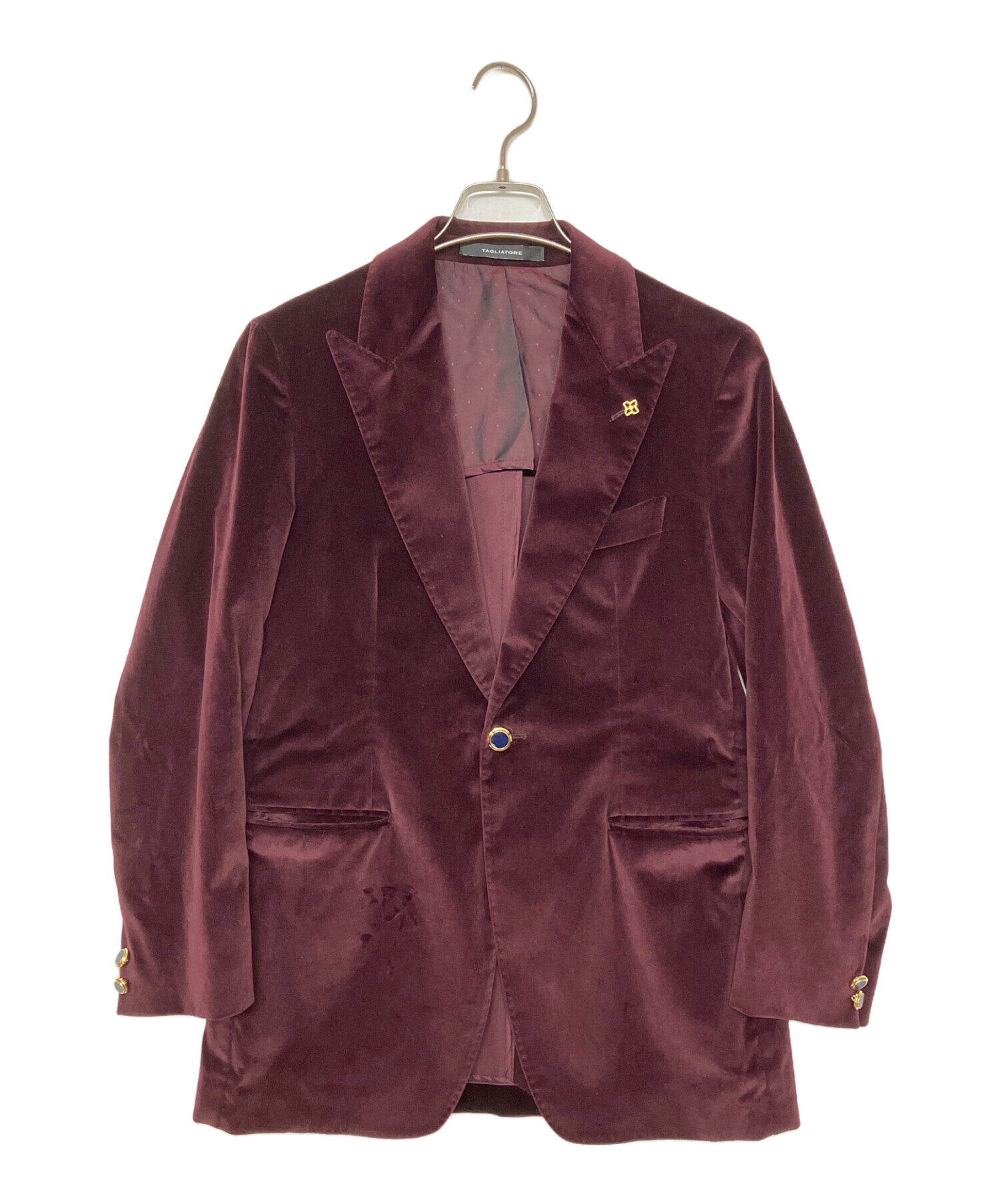 中古・古着通販】TAGLIATORE (タリアトーレ) ベロアジャケット レッド