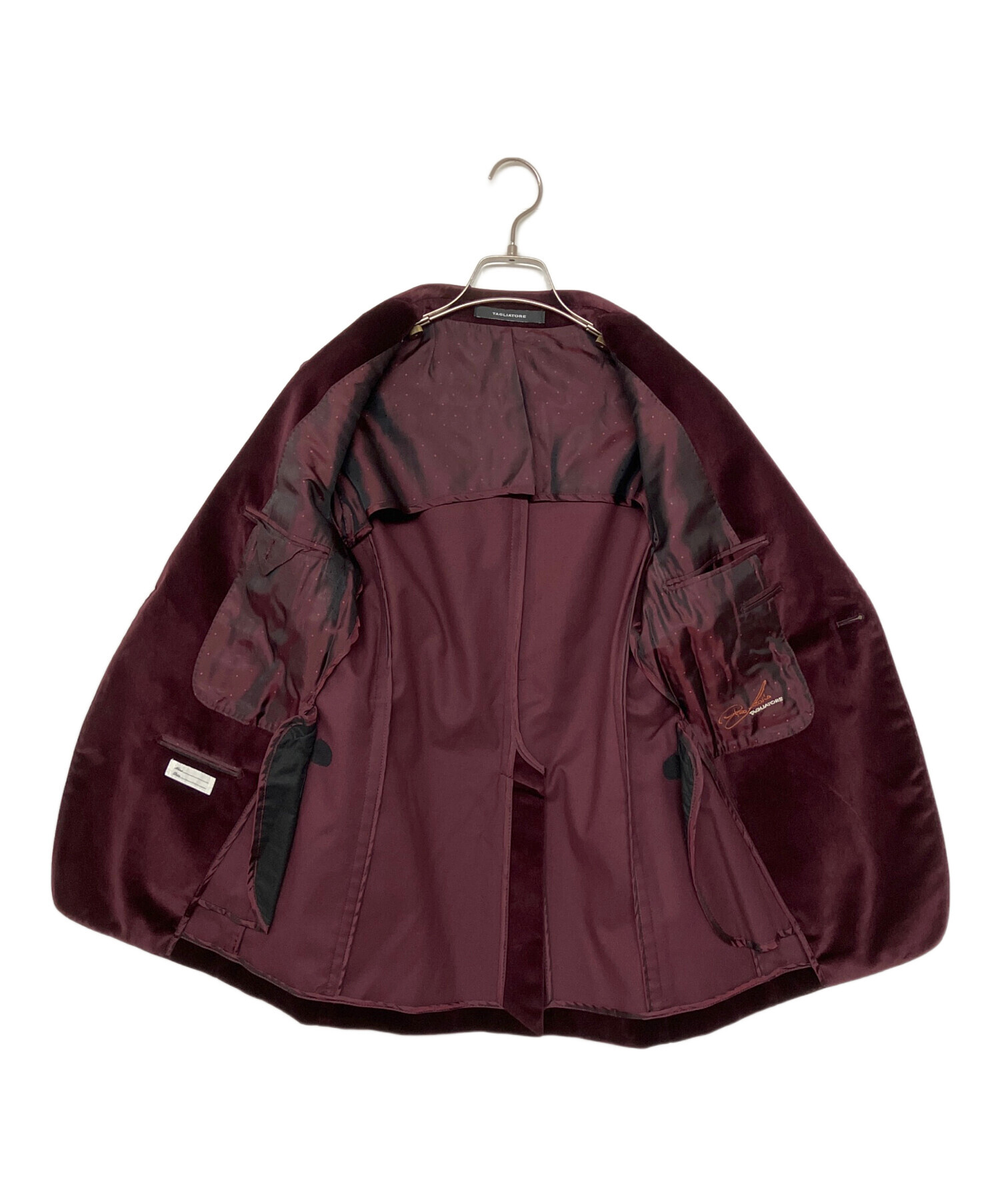 中古・古着通販】TAGLIATORE (タリアトーレ) ベロアジャケット レッド