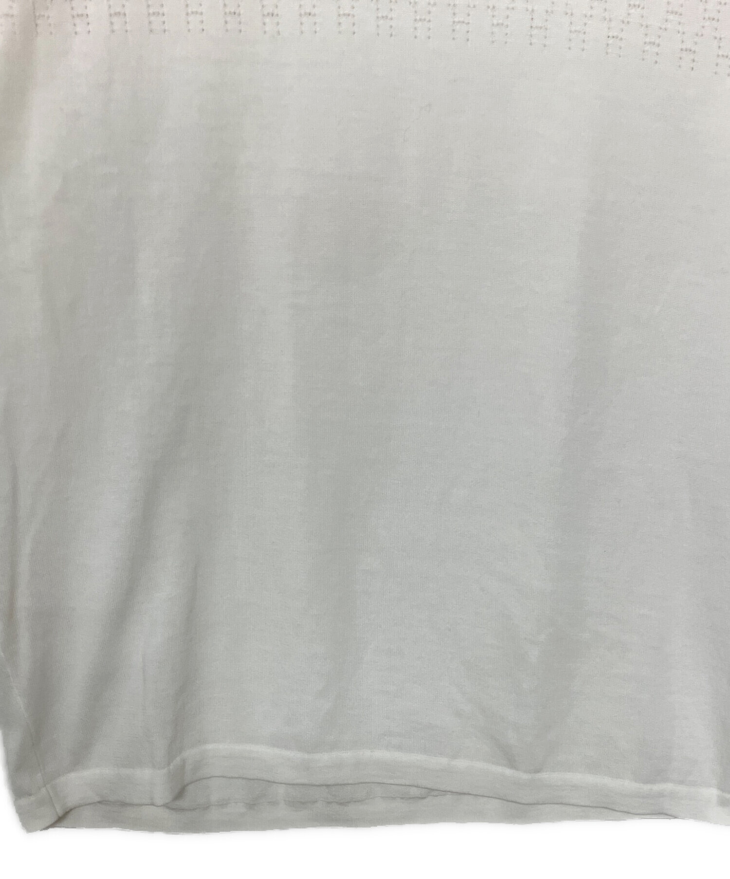 HERMES ニット ホワイト x ブラック 渋谷並木橋店】HERMES エルメス ワンピース 半袖 ニット Hロンド 黒