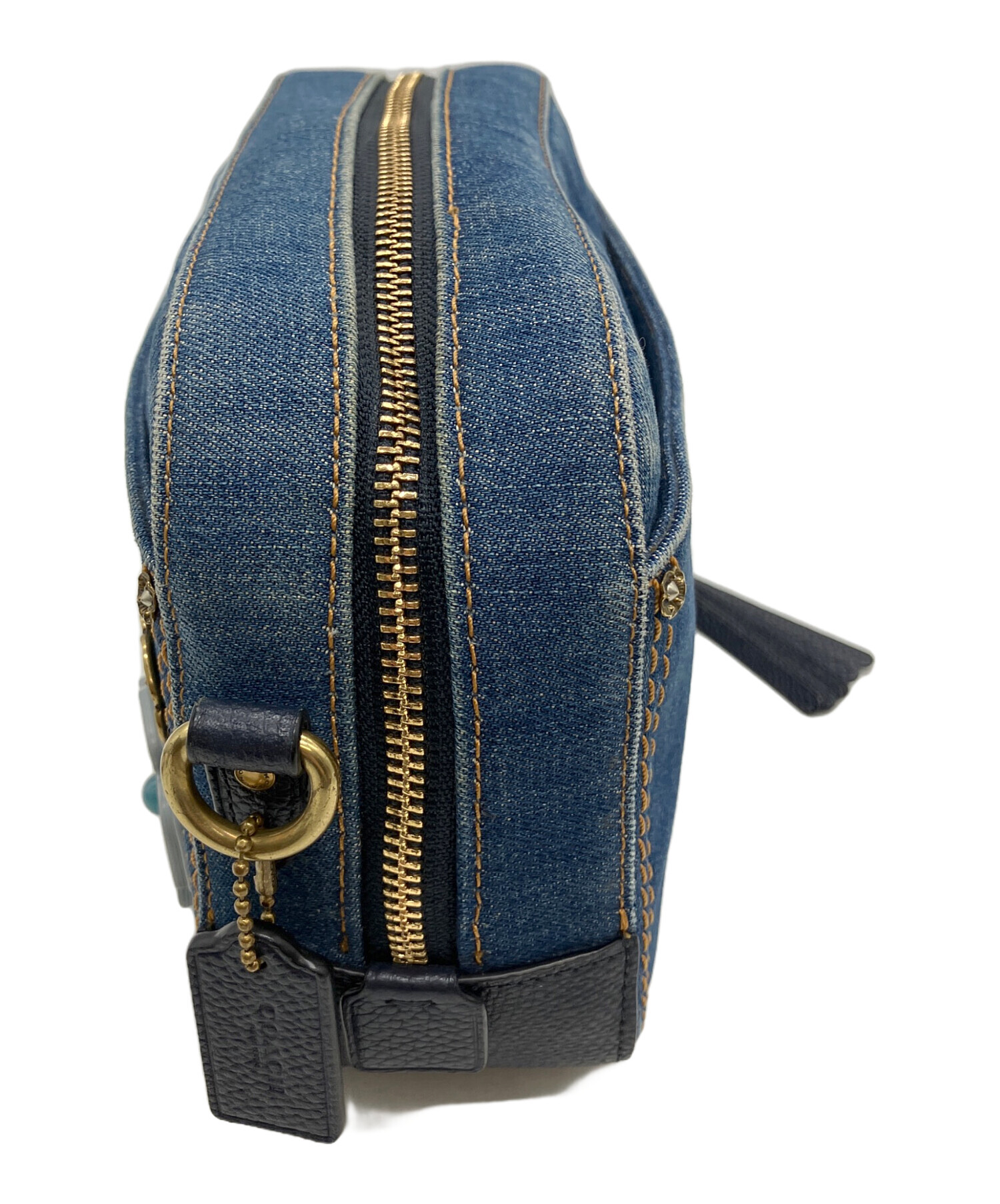 中古・古着通販】COACH (コーチ) フラワーショルダーバッグ インディゴ