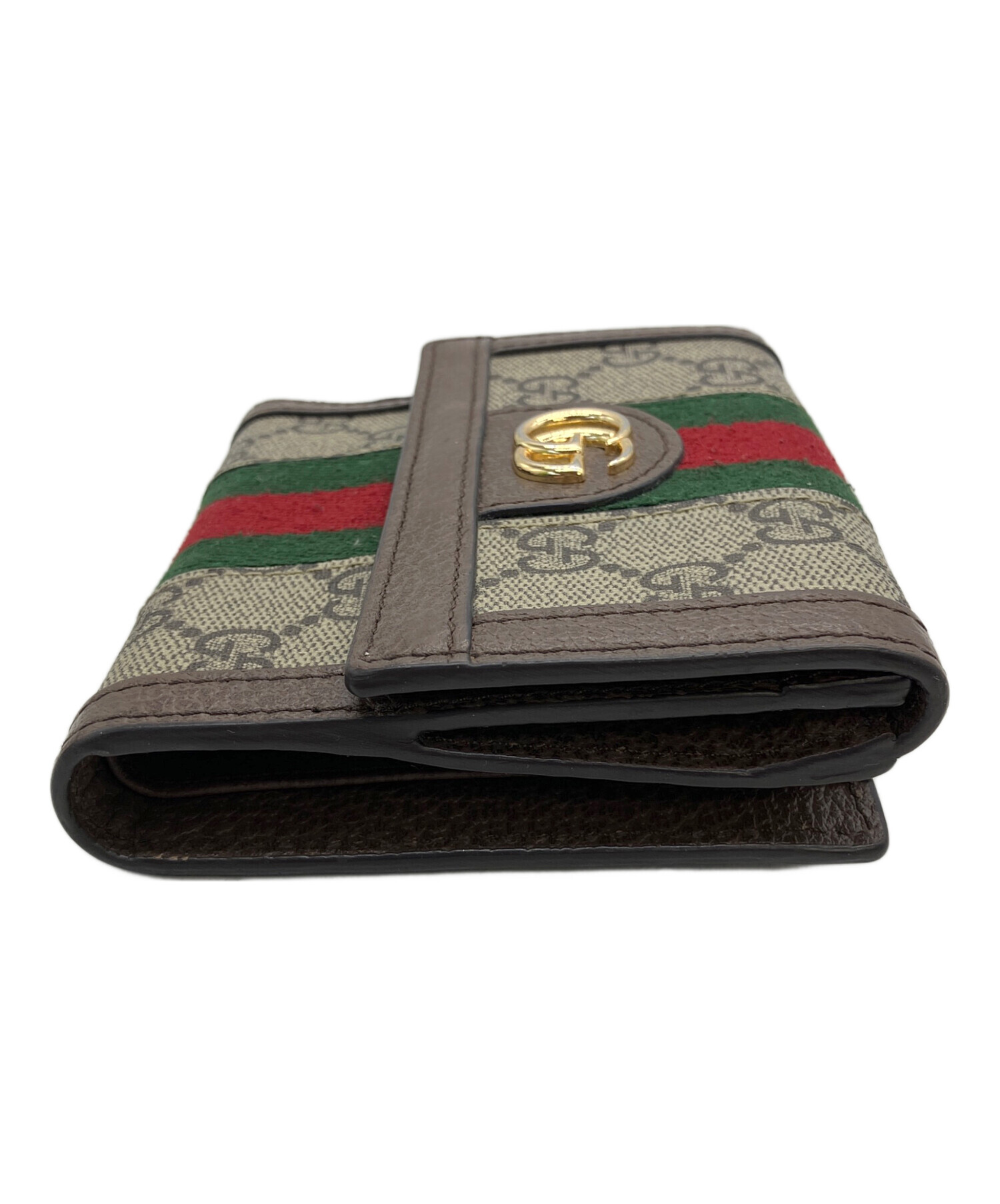 中古・古着通販】GUCCI (グッチ) GGスプリーム 2つ折り財布 ベージュ