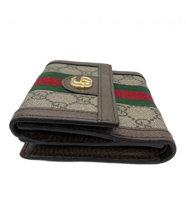 中古・古着通販】GUCCI (グッチ) GGスプリーム 2つ折り財布 ベージュ