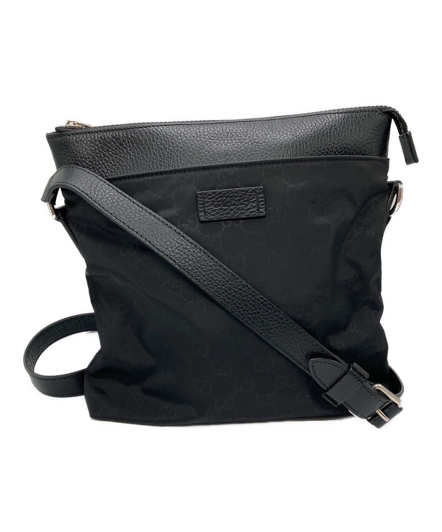 中古・古着通販】GUCCI (グッチ) ナイロンショルダーバッグ ブラック 