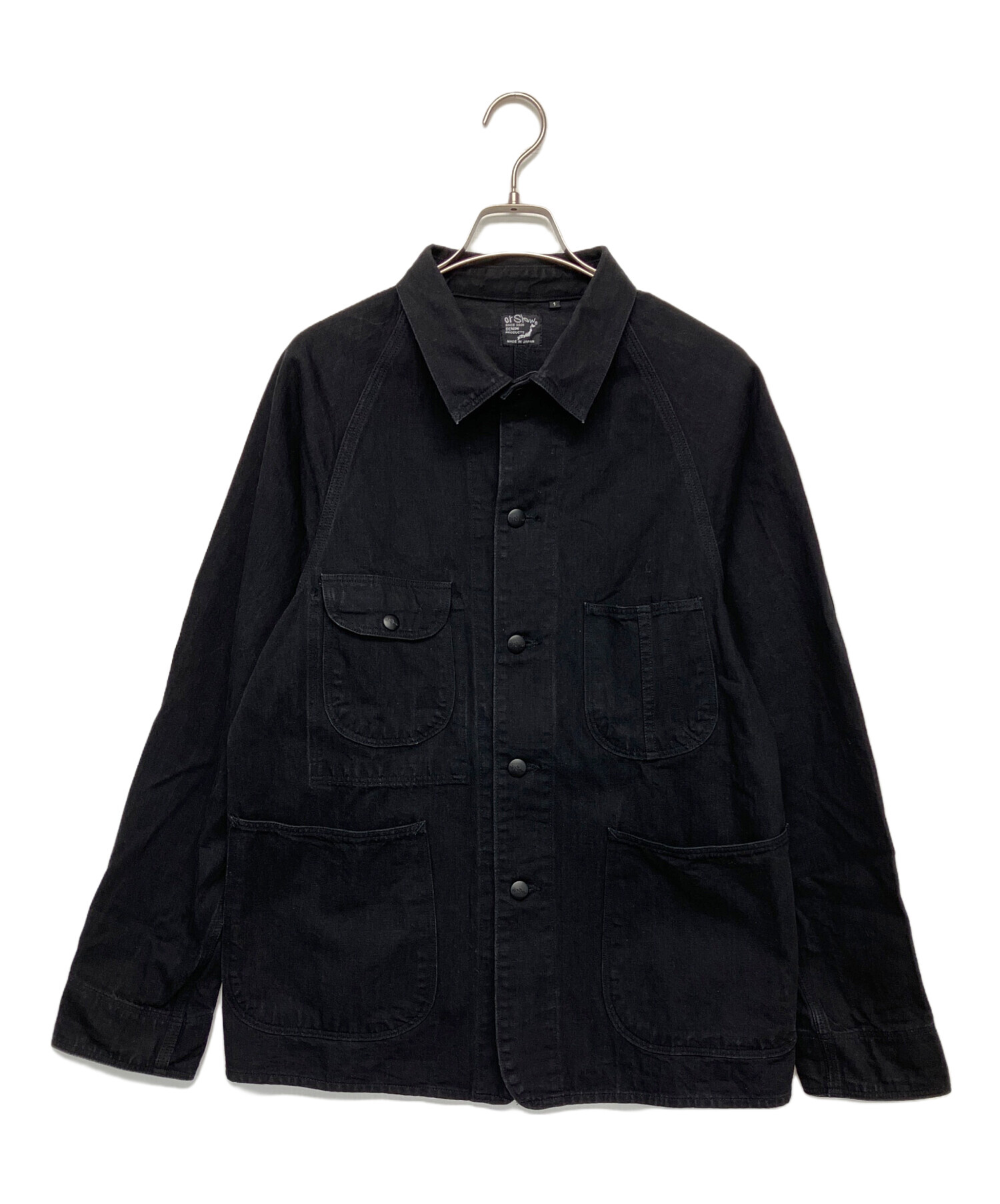 orSlow ブラック カバーオール　サイズ2 中古・古着通販】orSlow (オアスロウ) カバーオール ブラック サイズ