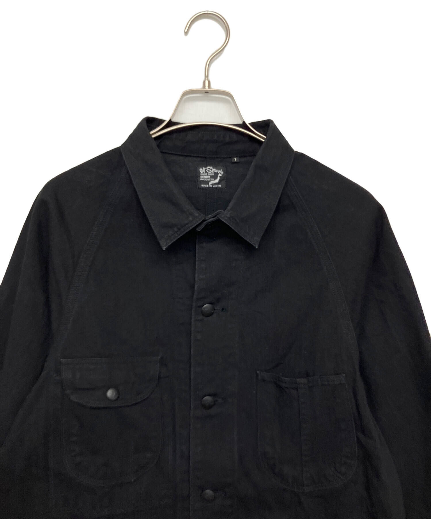 中古・古着通販】orSlow (オアスロウ) カバーオール ブラック サイズ