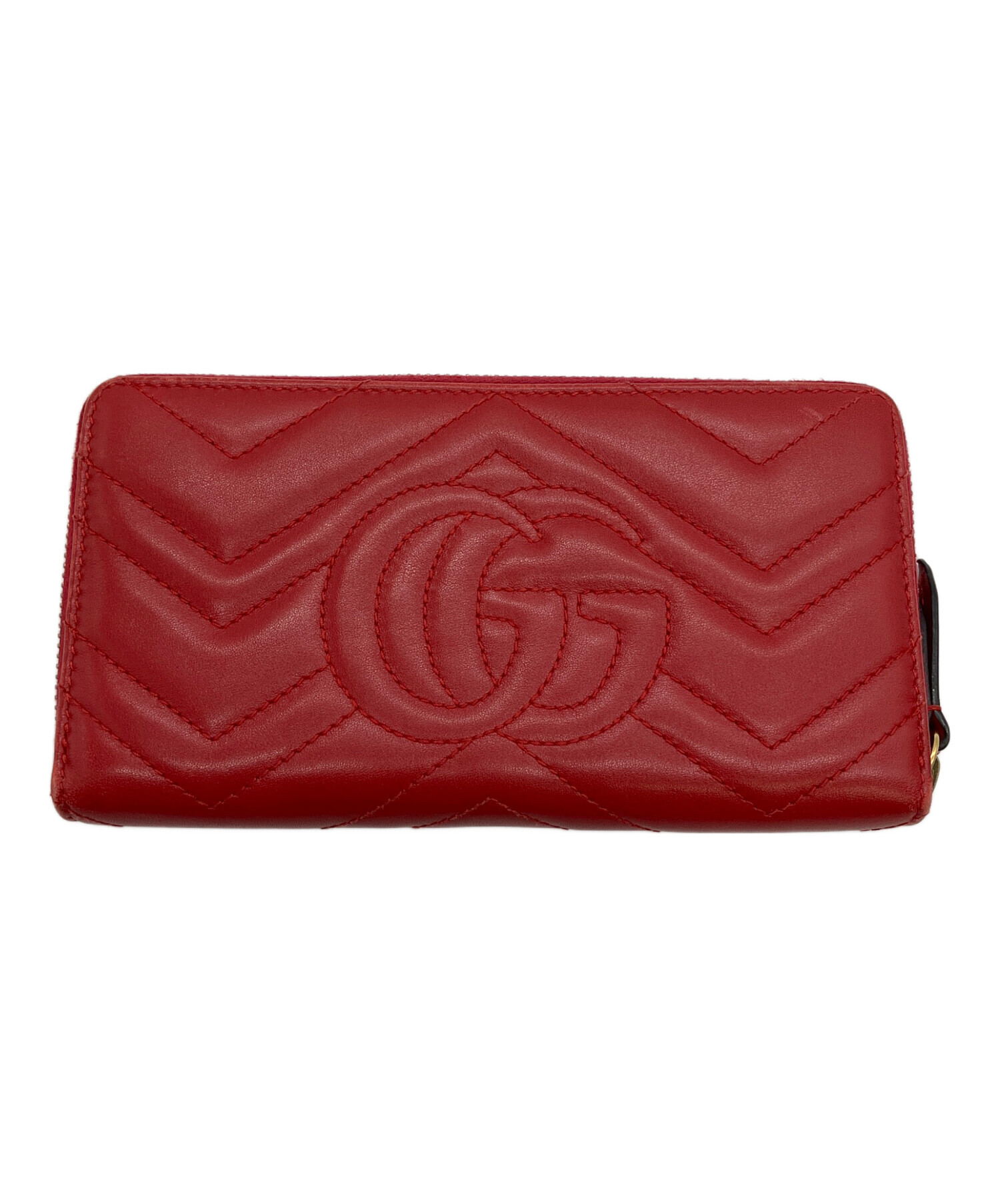 中古・古着通販】GUCCI (グッチ) GGマーモント 長財布 レッド