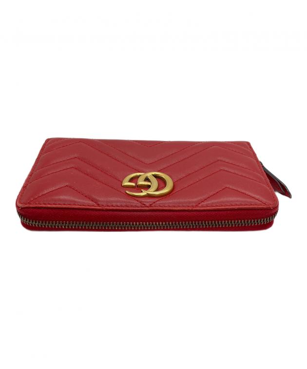 中古・古着通販】GUCCI (グッチ) GGマーモント 長財布 レッド
