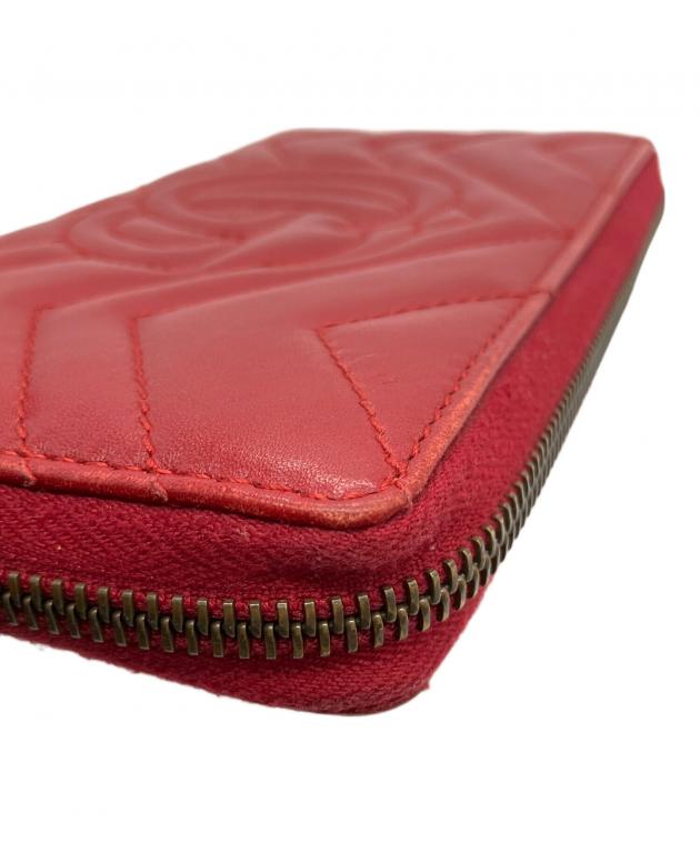 中古・古着通販】GUCCI (グッチ) GGマーモント 長財布 レッド