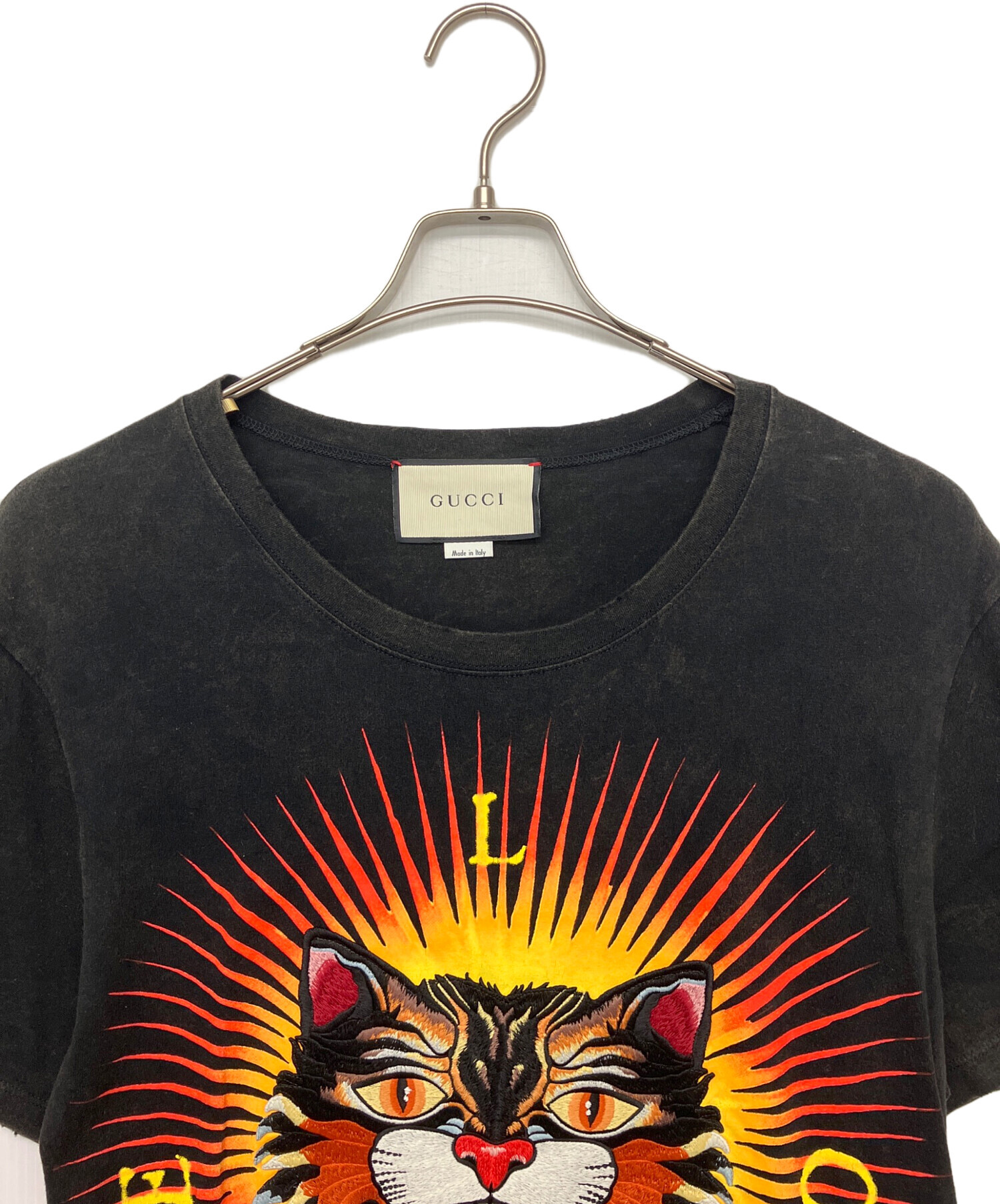 中古・古着通販】GUCCI (グッチ) アングリーキャット 刺繍 両面