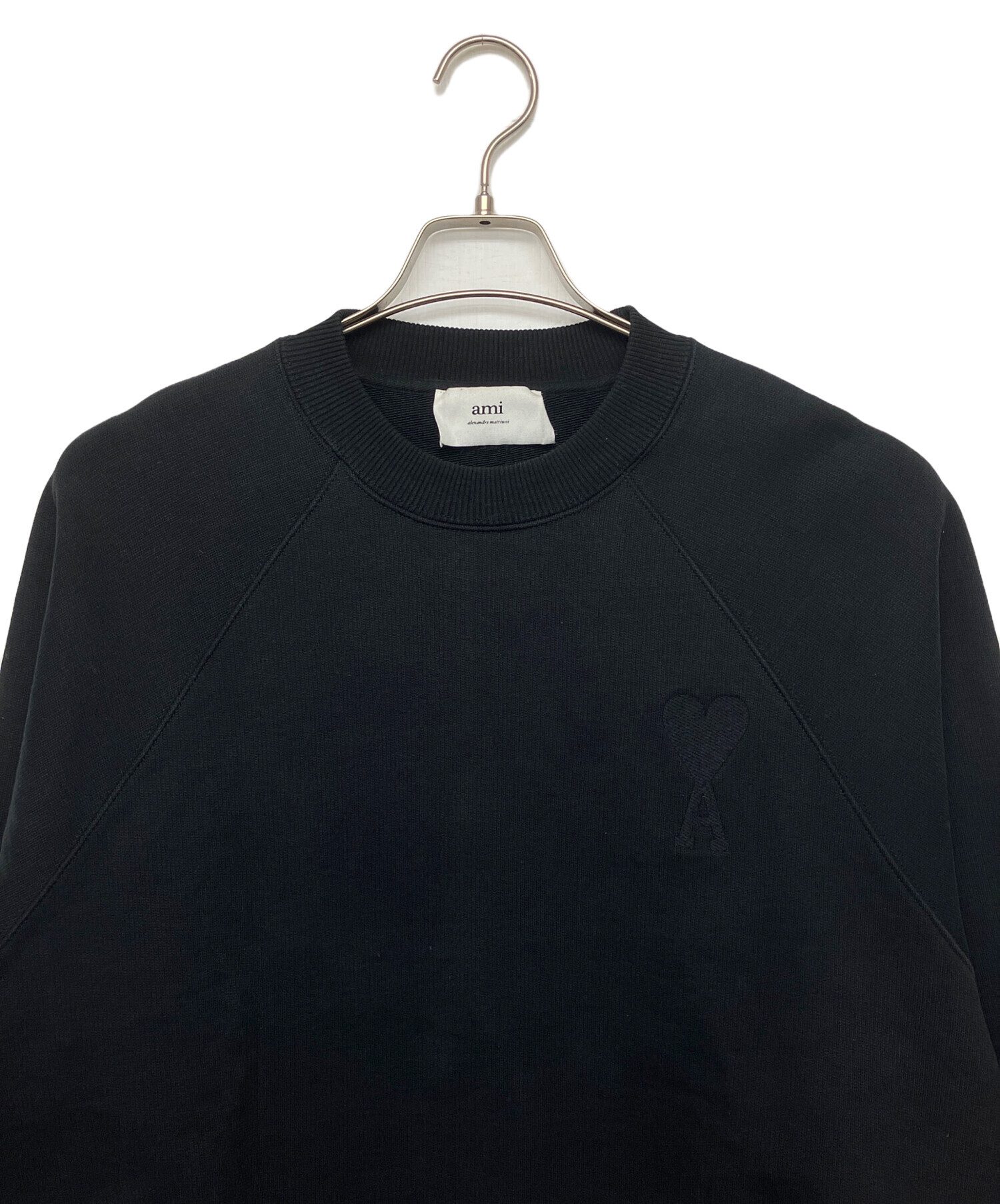 AMI PARIS ブラック スウェット L 正規品 中古・古着通販】AMI PARIS (アミ パリス) クルーネックスウェット