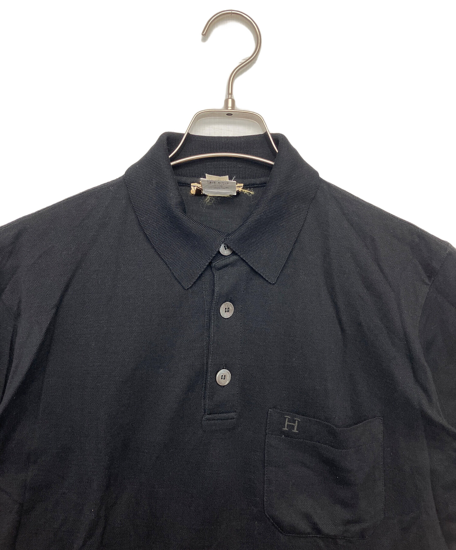 中古・古着通販】HERMES (エルメス) ポロシャツ ブラック サイズ:XS