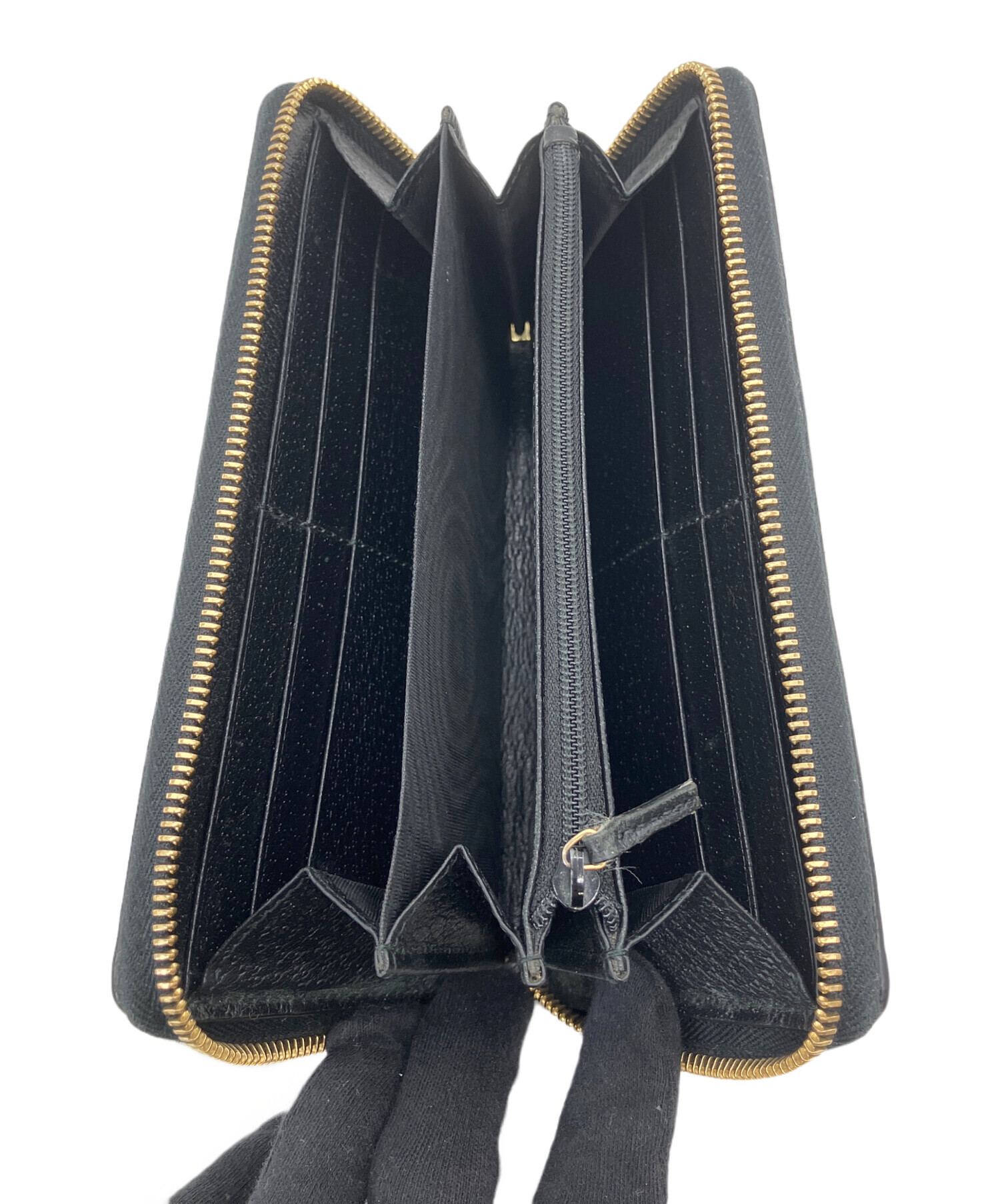 中古・古着通販】GUCCI (グッチ) ジップアラウンドウォレット ブラック