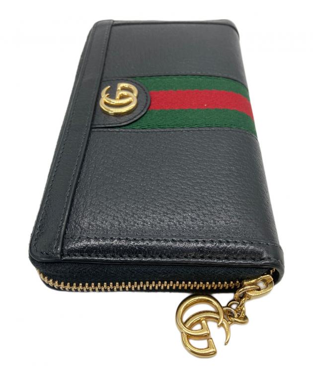 中古・古着通販】GUCCI (グッチ) ジップアラウンドウォレット ブラック