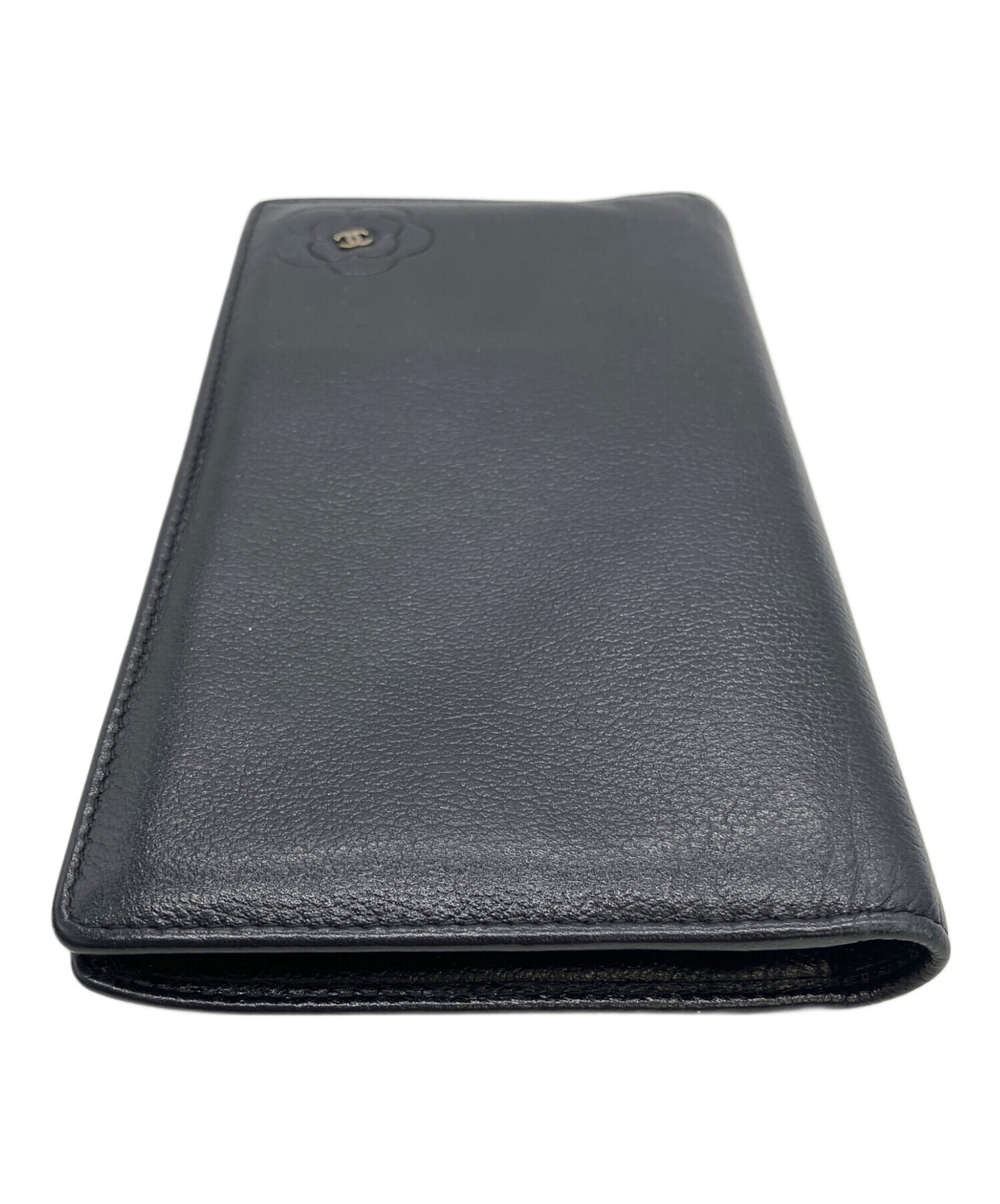 中古・古着通販】CHANEL (シャネル) カメリア 長財布 ブラック
