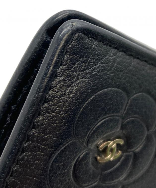 中古・古着通販】CHANEL (シャネル) カメリア 長財布 ブラック