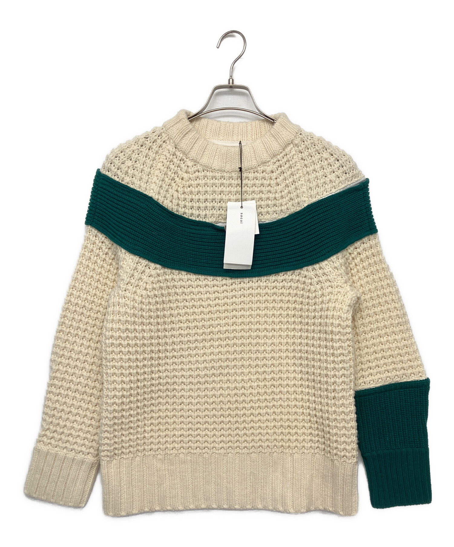 中古・古着通販】sacai (サカイ) ジップアタッチメントニット ベージュ
