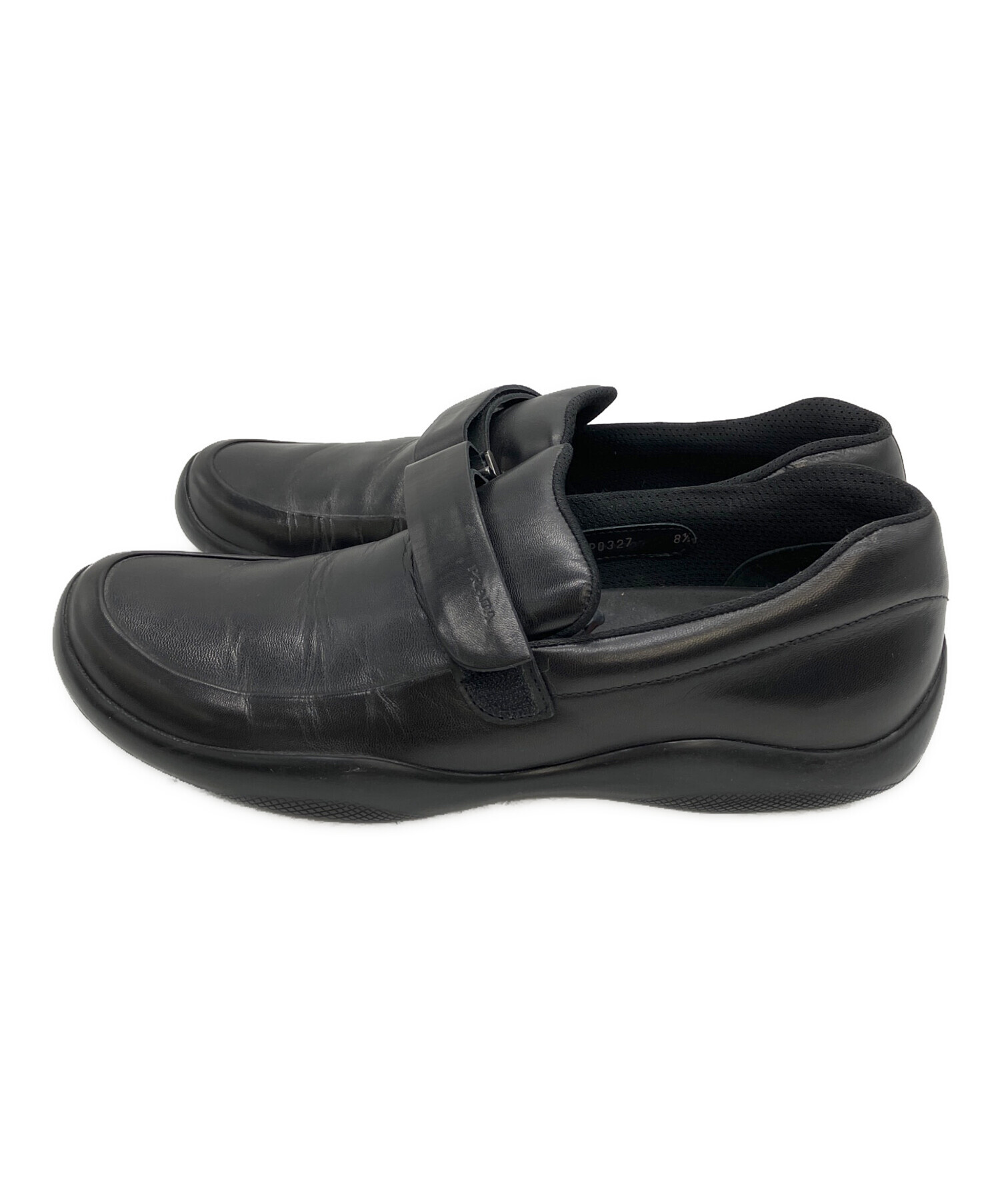 中古・古着通販】PRADA (プラダ) ローファー ブラック サイズ:8 1/2 
