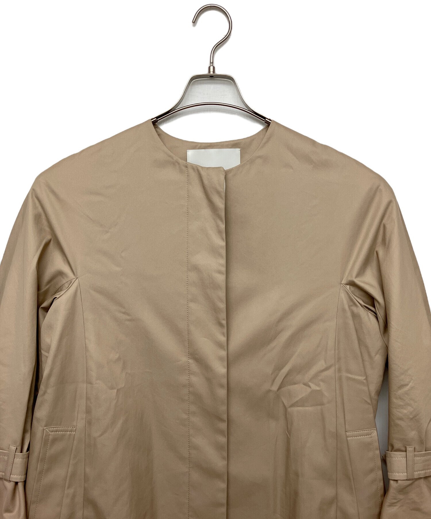 中古・古着通販】ANAYI (アナイ) ノーカラーコート ベージュ サイズ:36