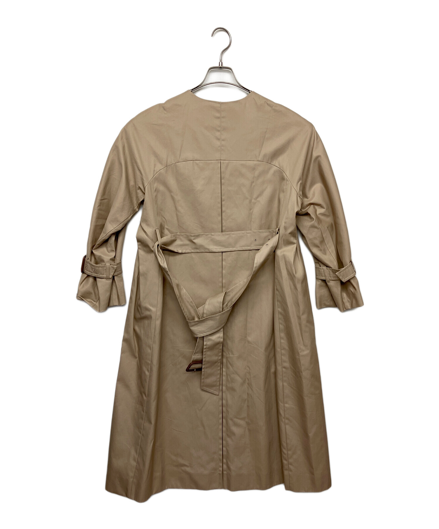【美品】 ANAYI ベージュ ノーカラーコート 中古・古着通販】ANAYI (アナイ) ノーカラーコート ベージュ サイズ:36