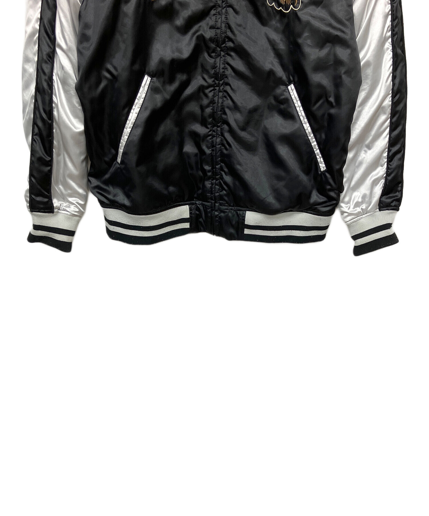 ALPHA INDUSTRIES リバーシブルスカジャン Sサイズ ブラック 中古・古着通販】ALPHA (アルファ) リバーシブルスカジャン ブラック