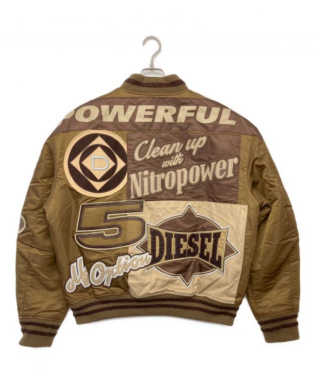 中古・古着通販】DIESEL (ディーゼル) スタジャン ブラウン サイズ:XL 中古・古着通販】DIESEL (ディーゼル) スタジャン ブラウン サイズ:XL