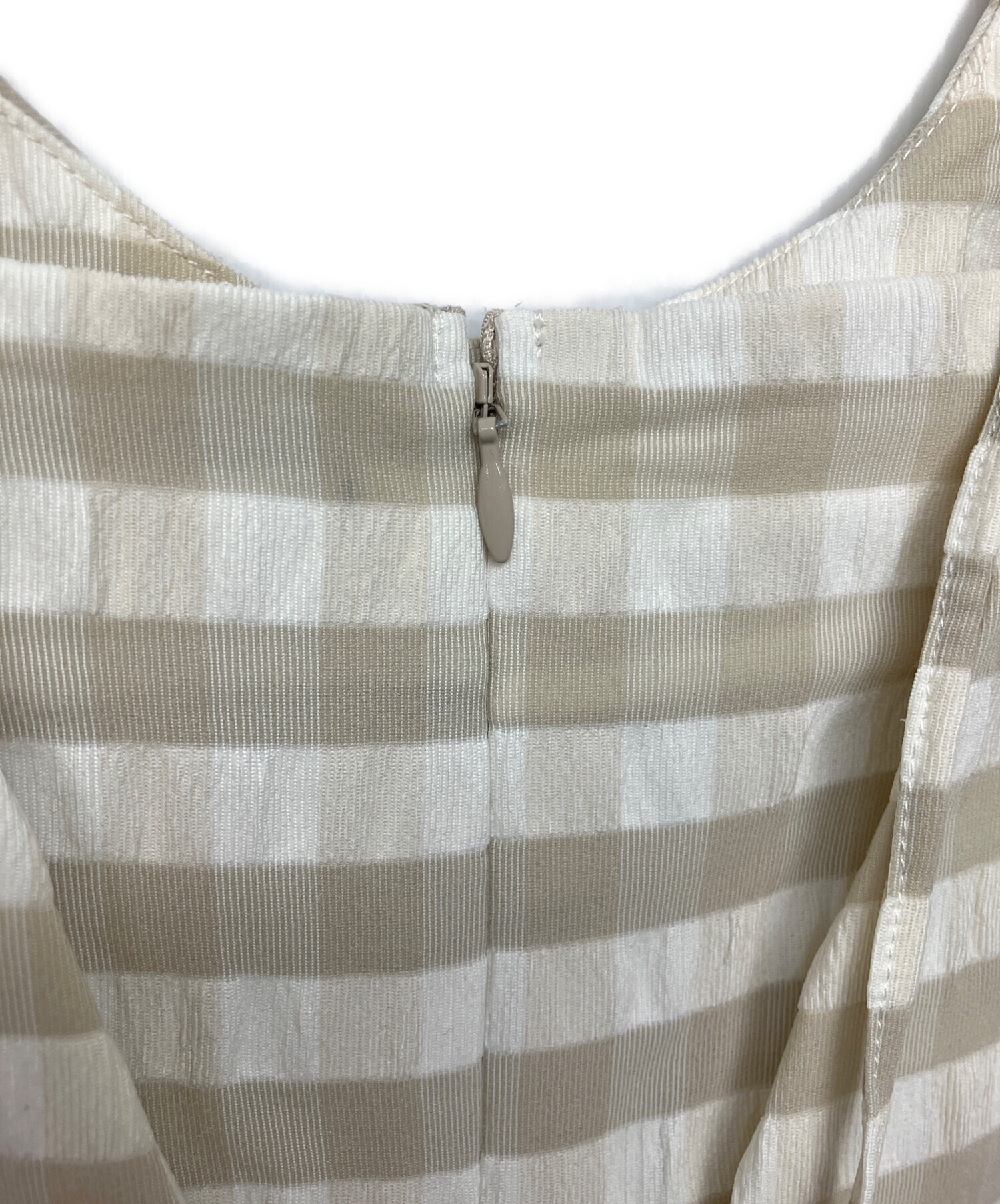 中古・古着通販】anuans (アニュアンス) プレイドダブルフリルブラウス