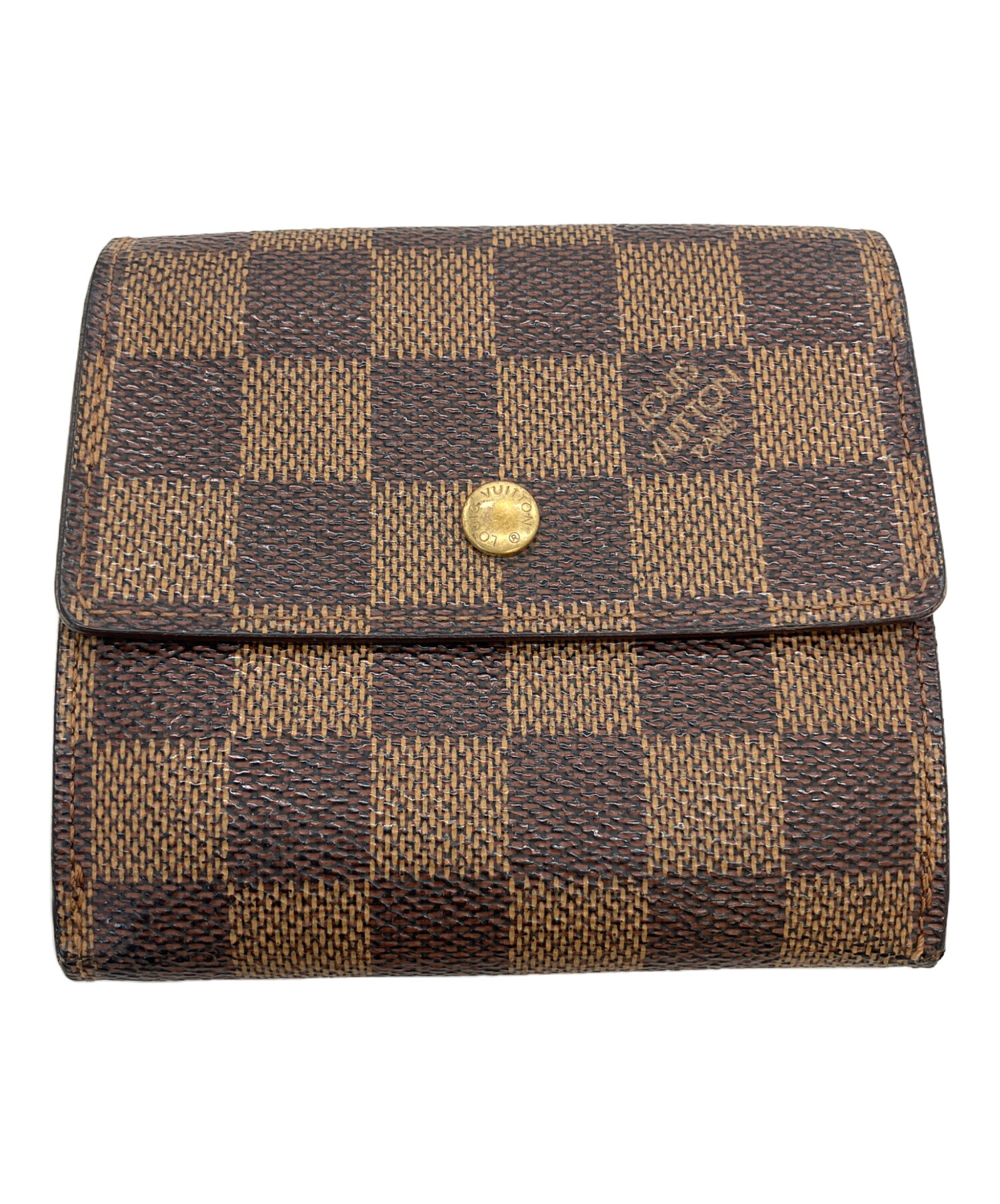 ルイヴィトン ダミエ ポルトフォイユ・エリーズ Wホック ダミエ・エベヌ 財布 LOUIS VUITTON（ルイ・ヴィトン） 超美品 ダミエ ポルトフォイユ