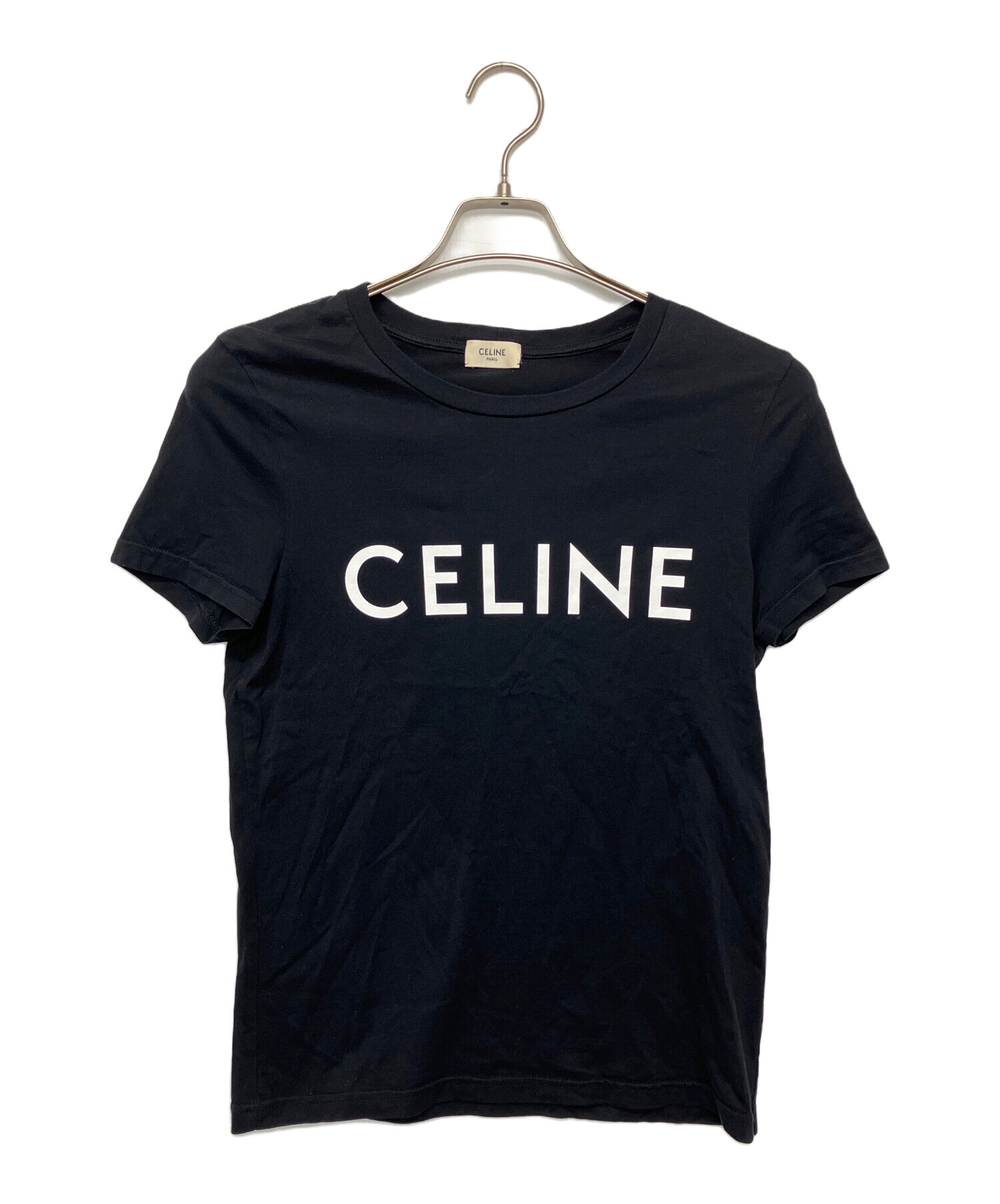 セリーヌレザー 半袖　黒 中古・古着通販】CELINE (セリーヌ) 半袖カットソー ブラック サイズ:S