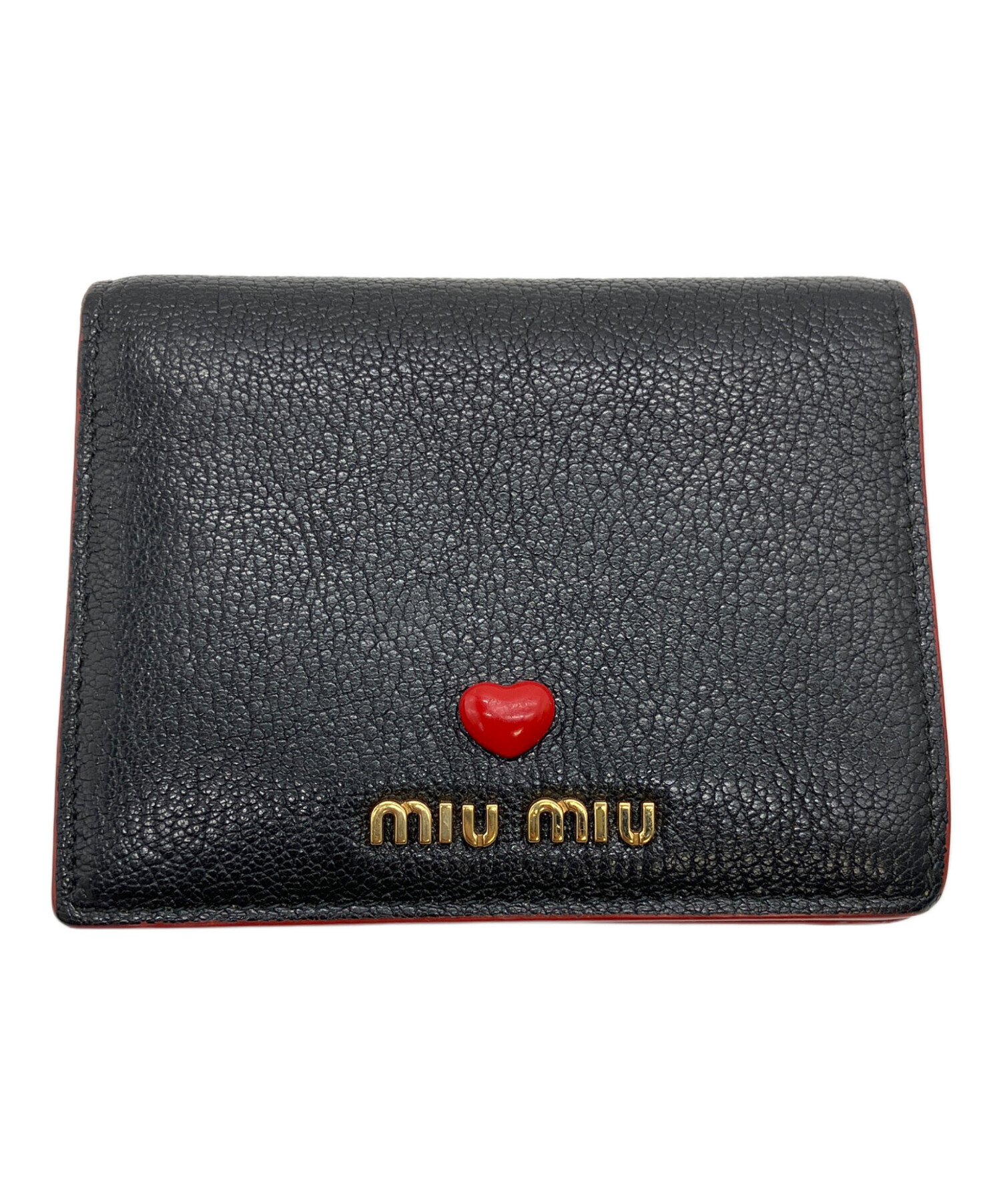 MIUMIU　ミュウミュウ　財布　マドラス　ハート　限定　黒 中古・古着通販】MIU MIU (ミュウミュウ) マドラス ラブハート 2つ折り