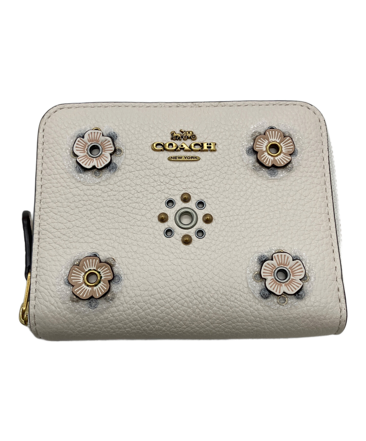 中古・古着通販】COACH (コーチ) 2つ折り財布 アイボリー 未使用品 