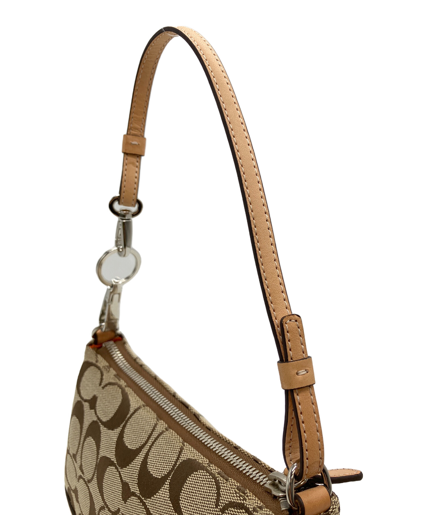 COACH　シグネチャー 　ワンショルダーバッグ　ベージュ系　12675 中古・古着通販】COACH (コーチ) シグネチャー ワンショルダーバッグ