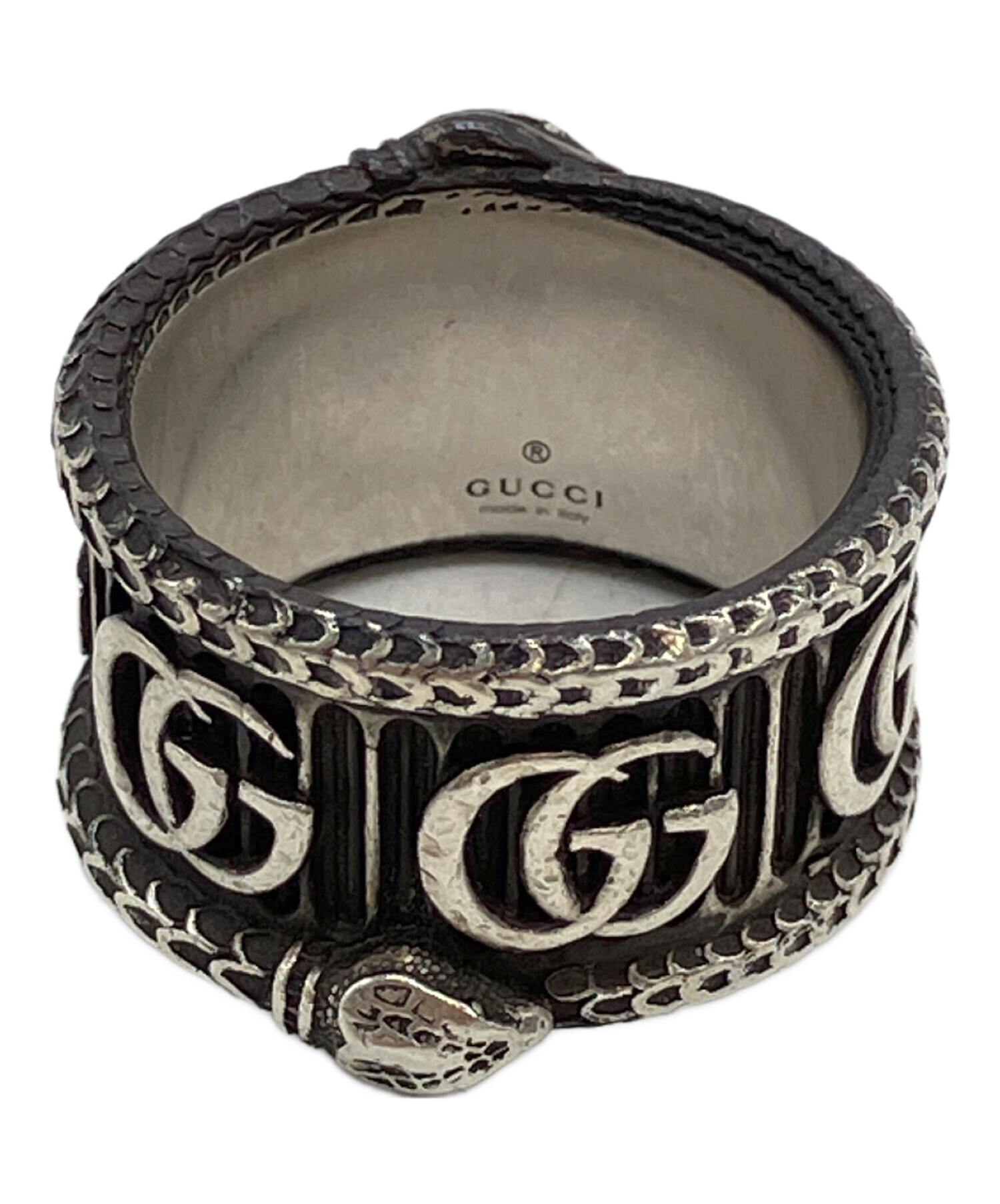 GUCCIグッチダブルG スネークAg925リング21号良品43945