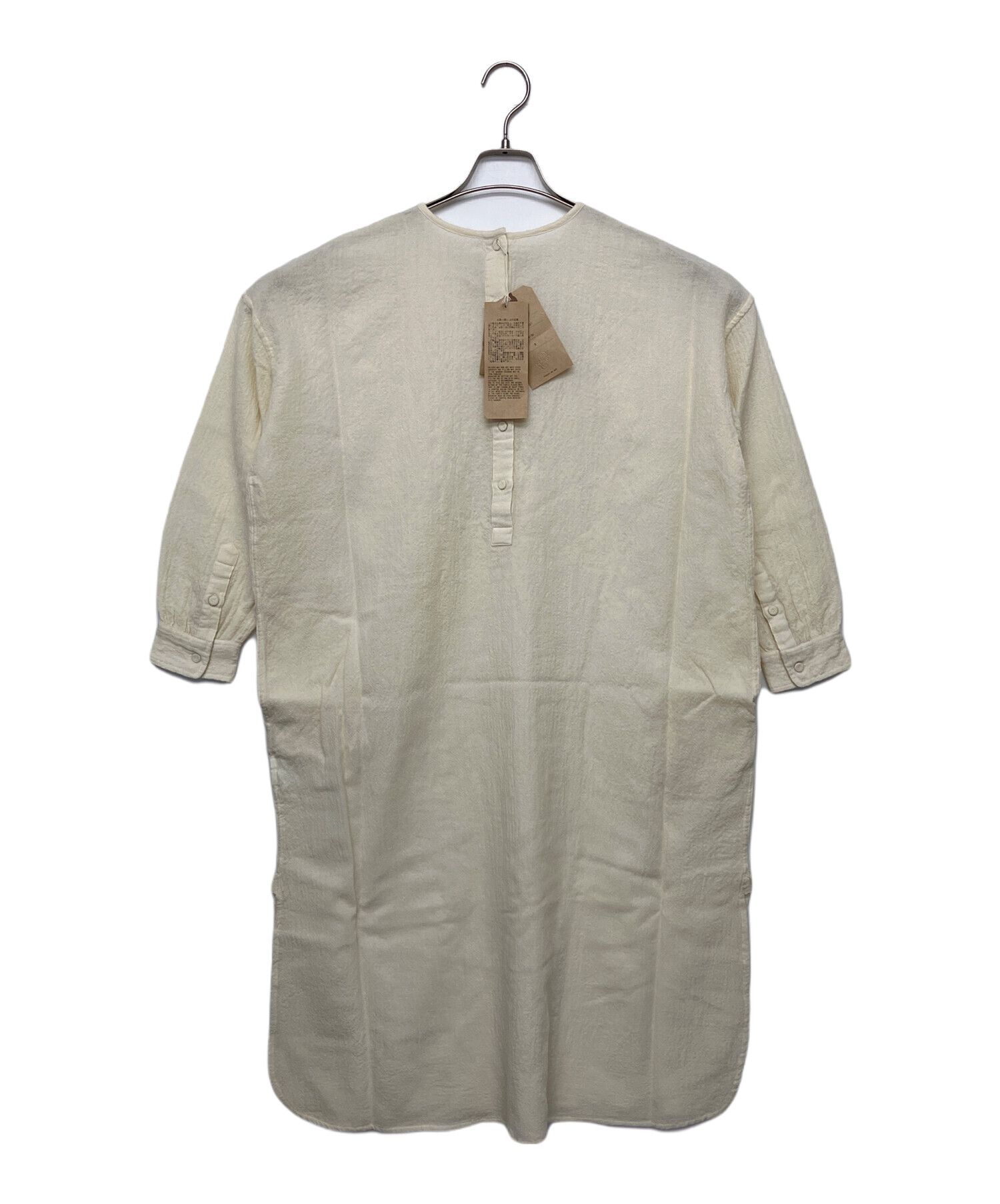 メゾンドソイル maison soil、ベージュ 長袖 シャツワンピース 中古・古着通販】maison de soil (メゾンドソイル) BOILED WOOL PLAIN