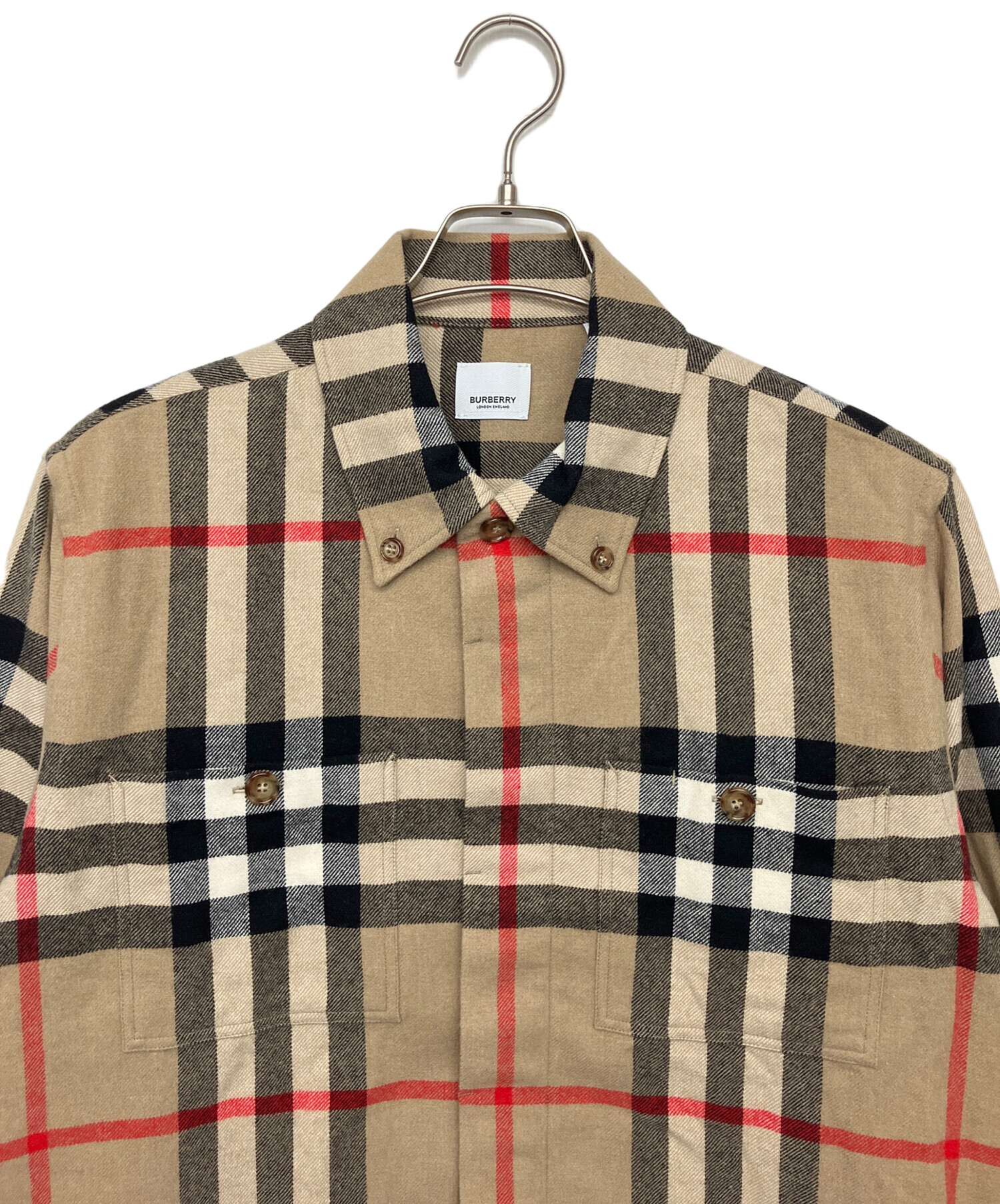 BURBERRY チェックシャツ XL ベージュ 定番 中古・古着通販】BURBERRY (バーバリー) CHECK BUTTON FRONT SHIRT