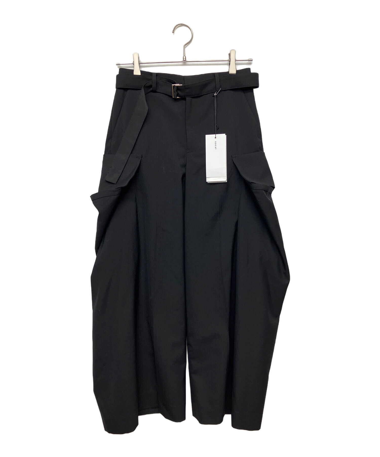 中古・古着通販】sacai (サカイ) カーゴスーツパンツ ブラック サイズ