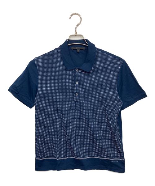 フ*ン様 GUCCI ストライプ ポロシャツ ネイビー/ホワイト 中古・古着通販】GUCCI (グッチ) adidas (アディダス) ポロシャツ