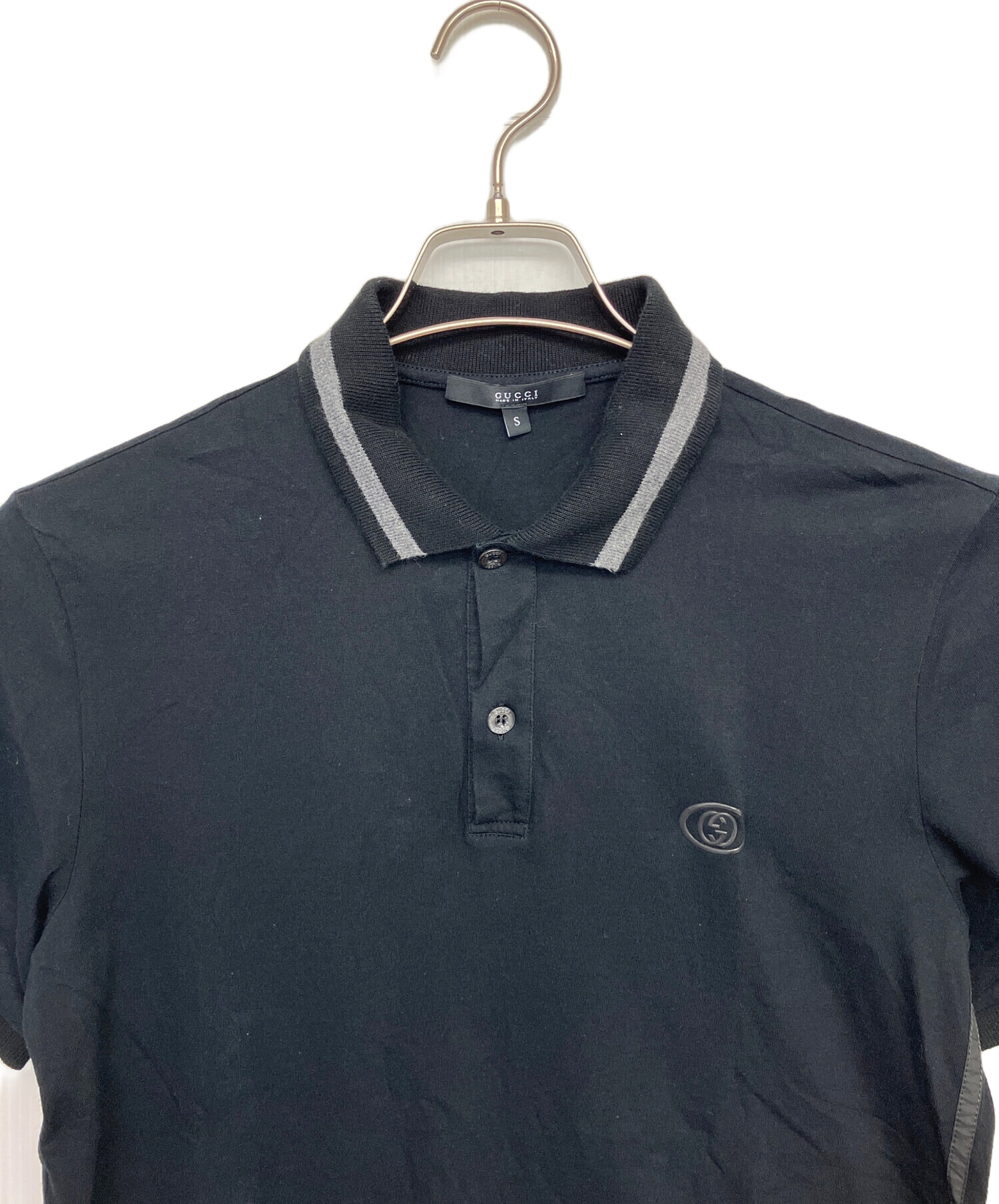 中古・古着通販】GUCCI (グッチ) ワンポイントポロシャツ ブラック