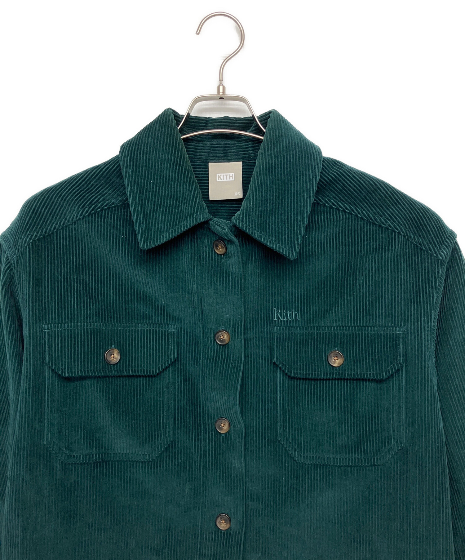 Kith ダークグリーン コーデュロイジャケット（襟取り外し可能） Kith ダークグリーン コーデュロイジャケット（襟取り外し可能