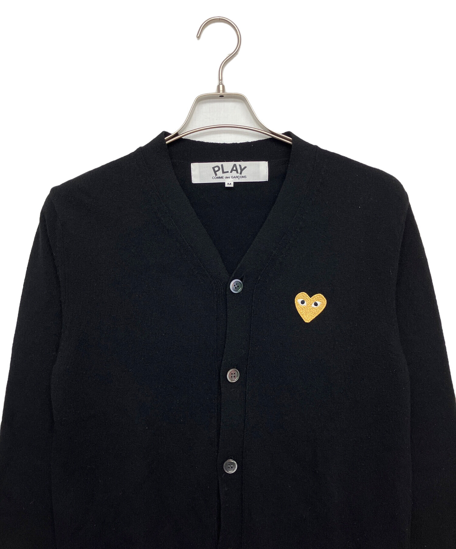 PLAY COMME des GARCONS カーディガン M ブラック 刺繍 中古・古着通販】PLAY COMME des GARCONS (プレイコムデギャルソン