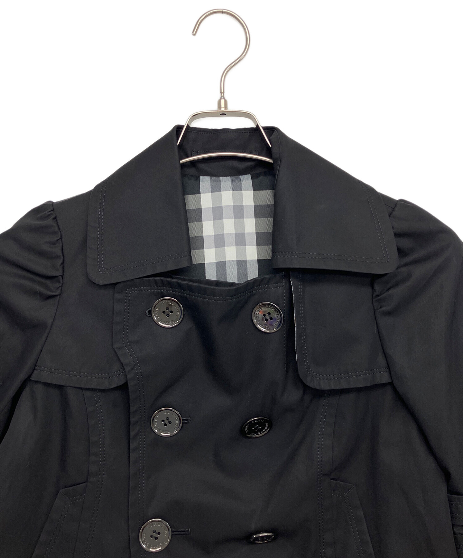 BURBERRY BLUE LABEL ブラックコート 38 中古・古着通販】BURBERRY BLUE LABEL (バーバリー ブルー レーベル