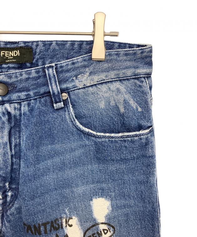 中古・古着通販】FENDI (フェンディ) デニムパンツ ネイビー サイズ