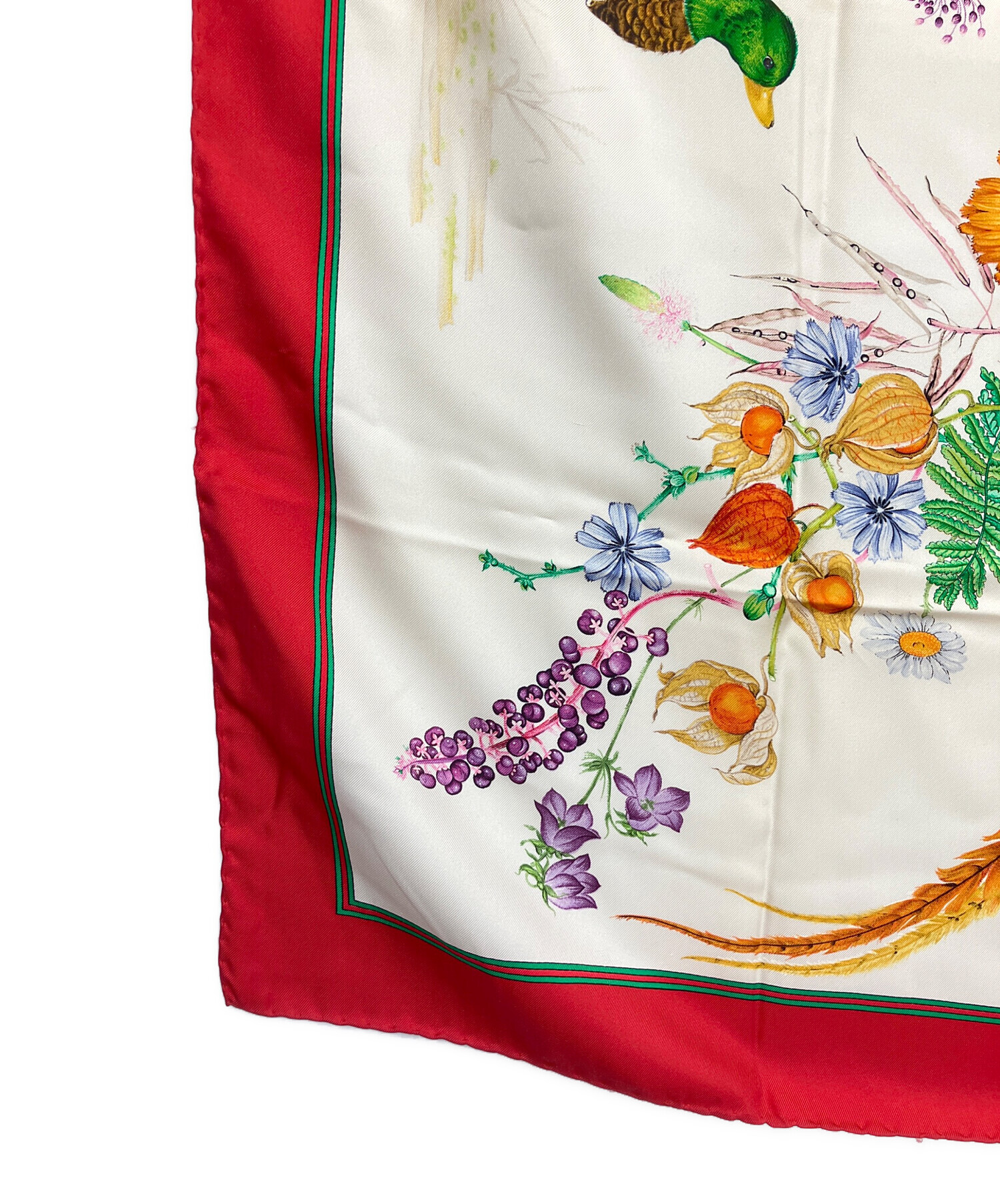 中古・古着通販】GUCCI (グッチ) シルクスカーフ レッド｜ブランド