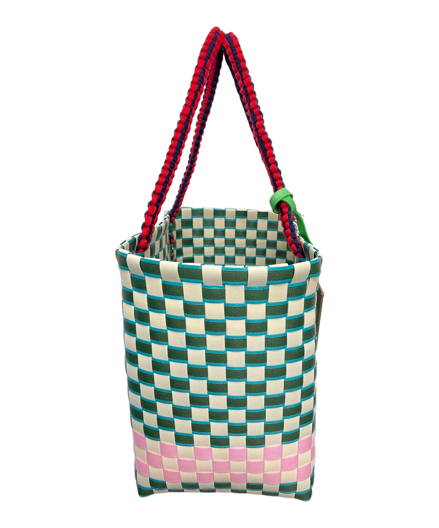 中古・古着通販】MARNI (マルニ) カゴバッグ グリーン×ピンク