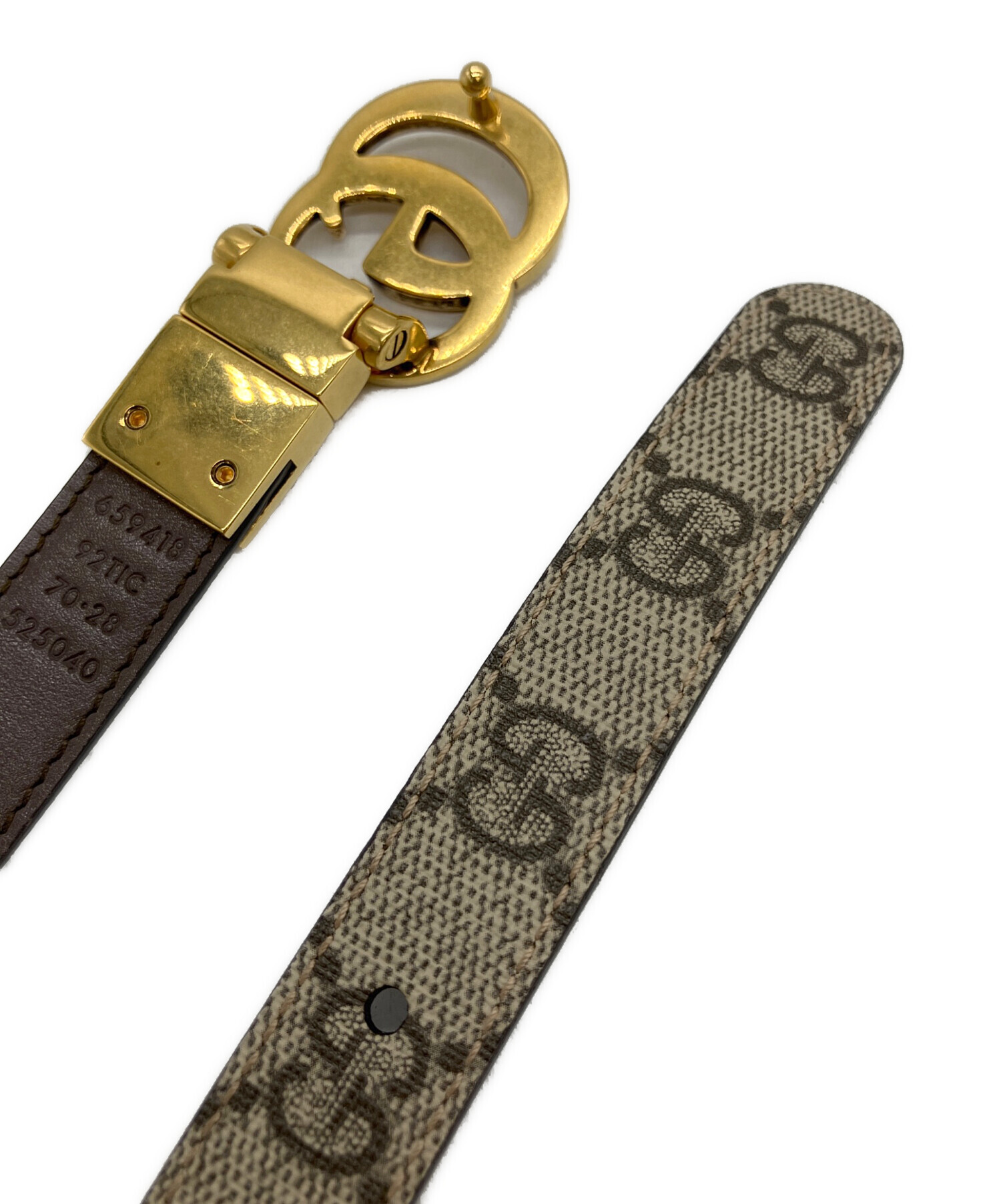 中古・古着通販】GUCCI (グッチ) ダブルGスリムベルト ブラウン